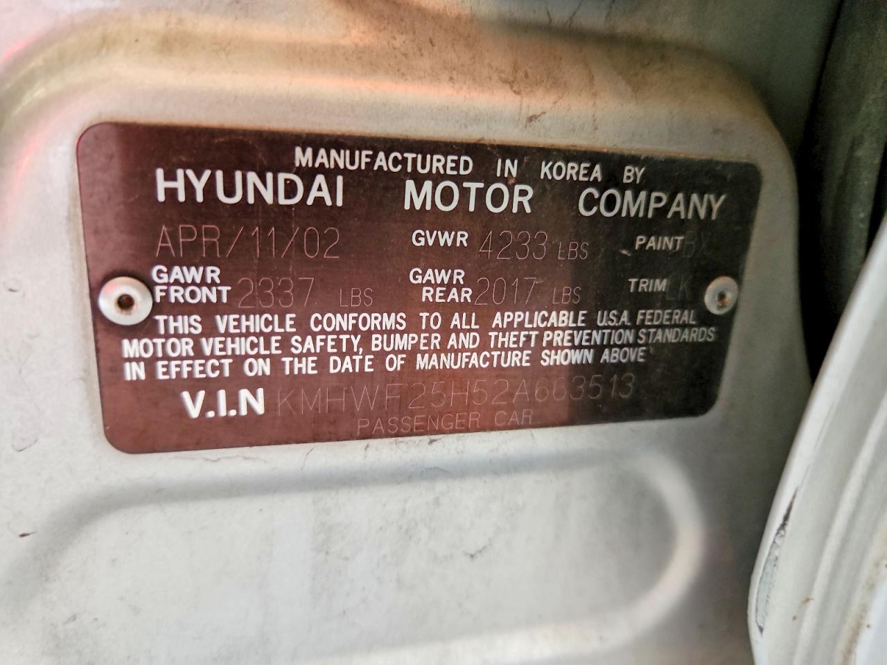 2002 Hyundai Sonata Silver vin: KMHWF25H52A663513