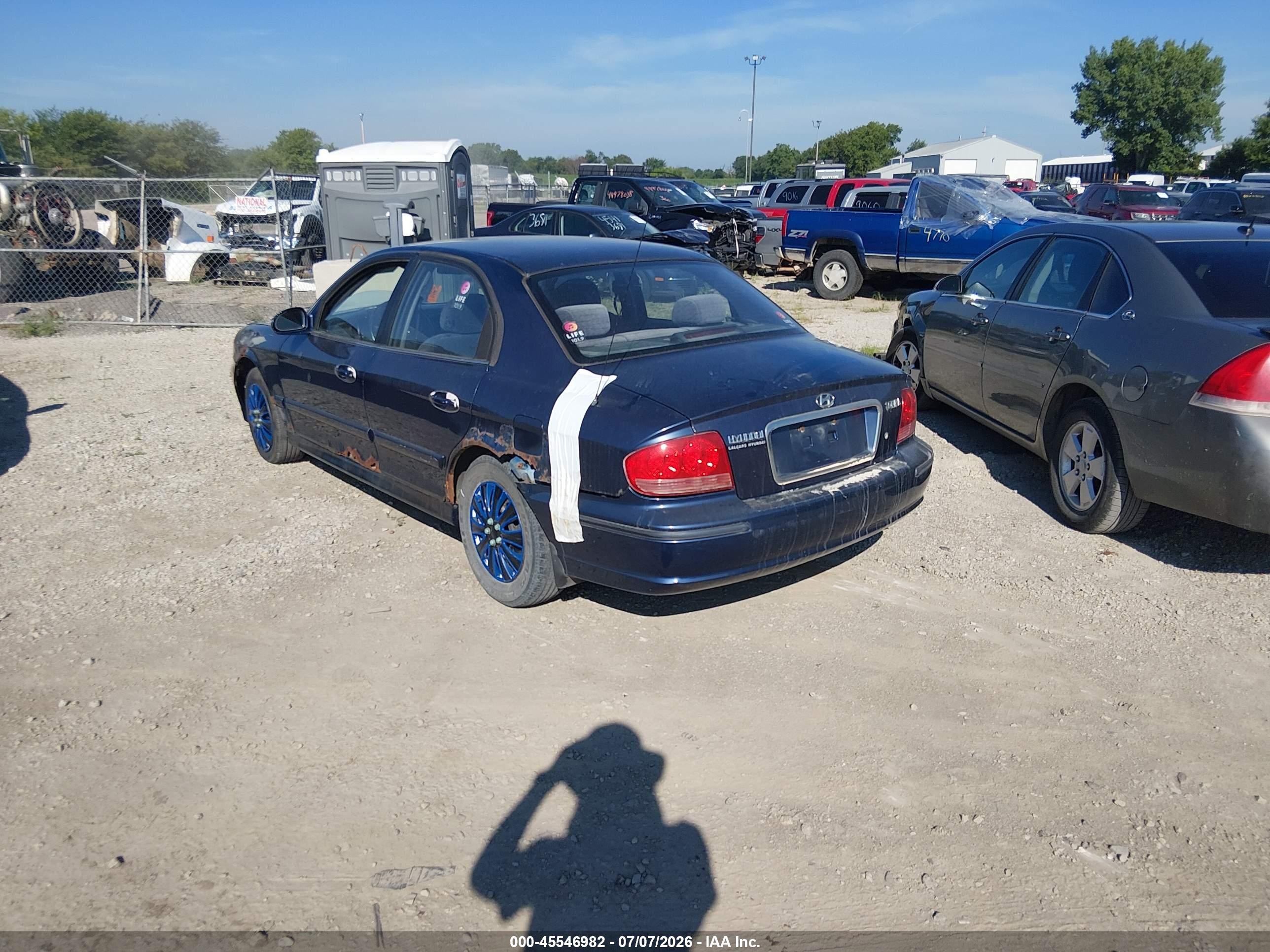 2003 Hyundai Sonata Base W/2.7l V6 Blue vin: KMHWF25H73A896732