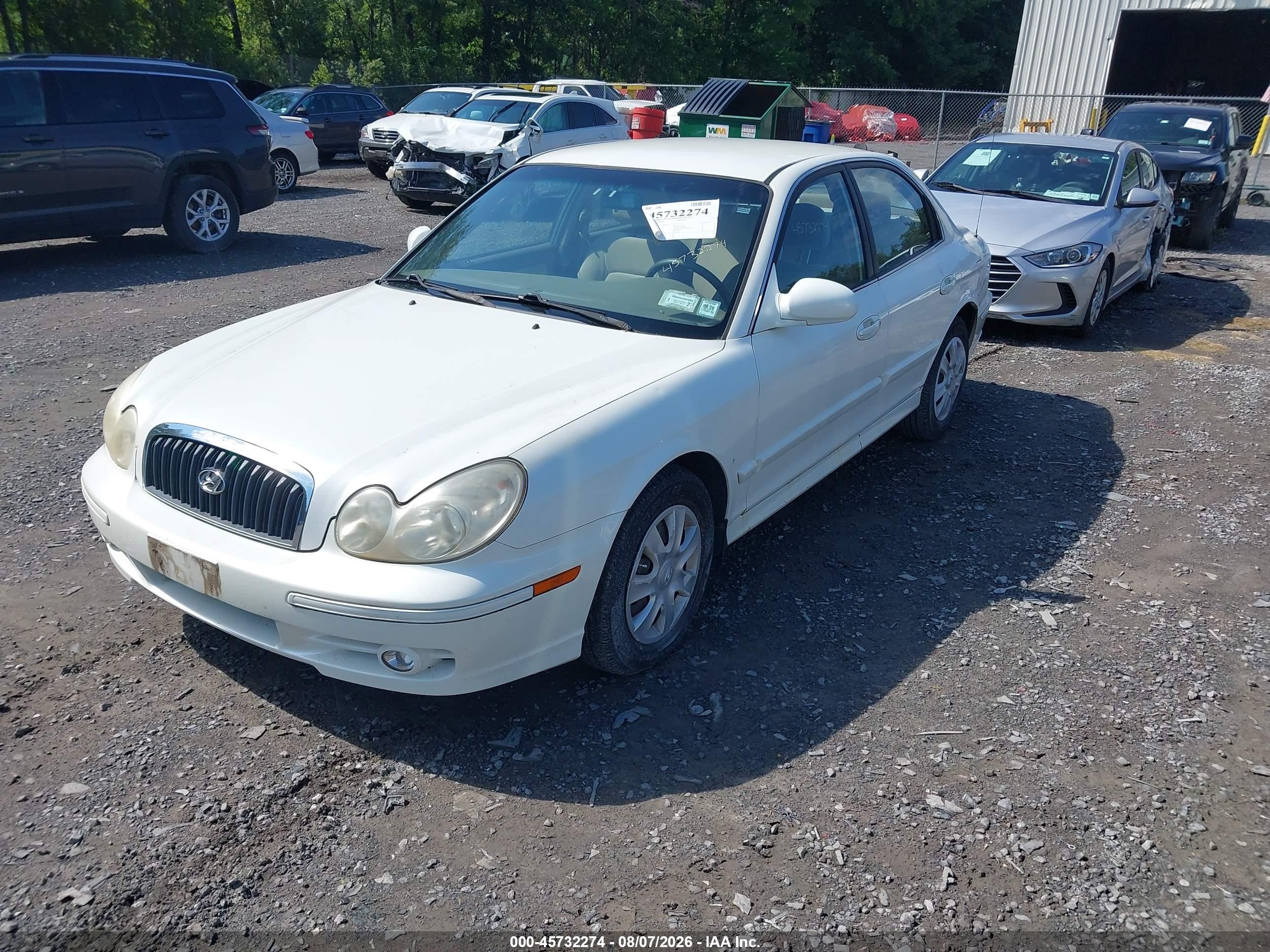 2005 Hyundai Sonata Gl V6 White vin: KMHWF25H75A210336
