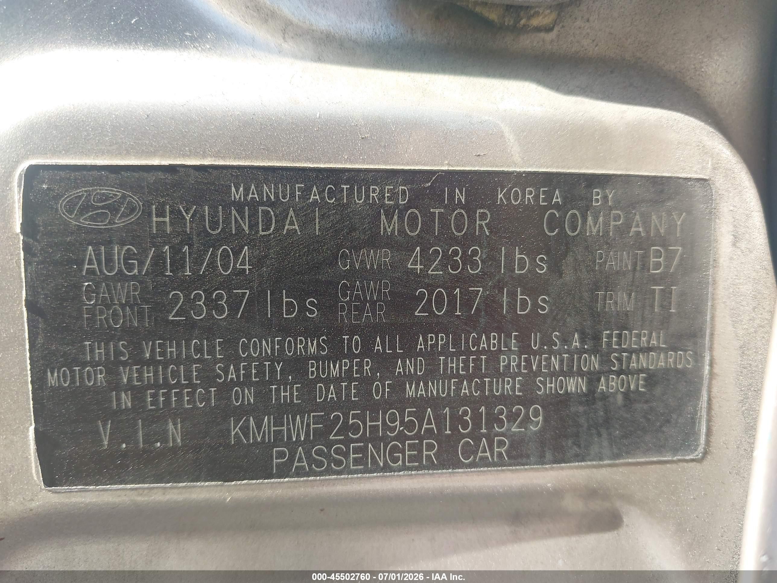 2005 Hyundai Sonata Gl V6 Желто-коричневый vin: KMHWF25H95A131329