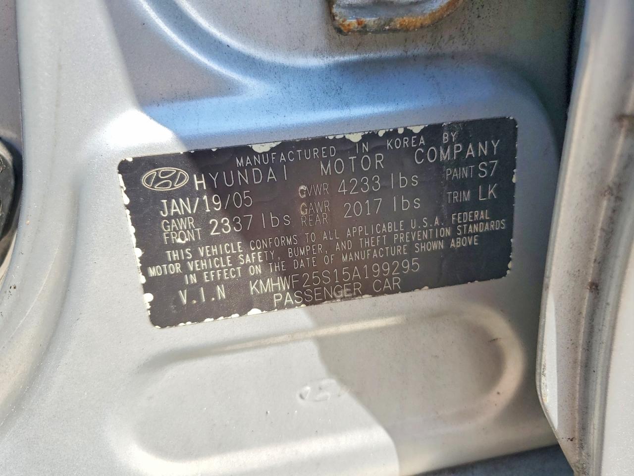 2005 Hyundai Sonata Gl Silver vin: KMHWF25S15A199295