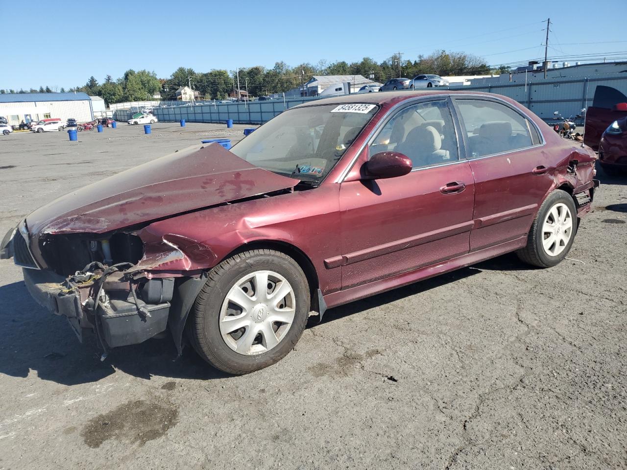 2002 Hyundai Sonata Gl Burgundy vin: KMHWF25S62A709085