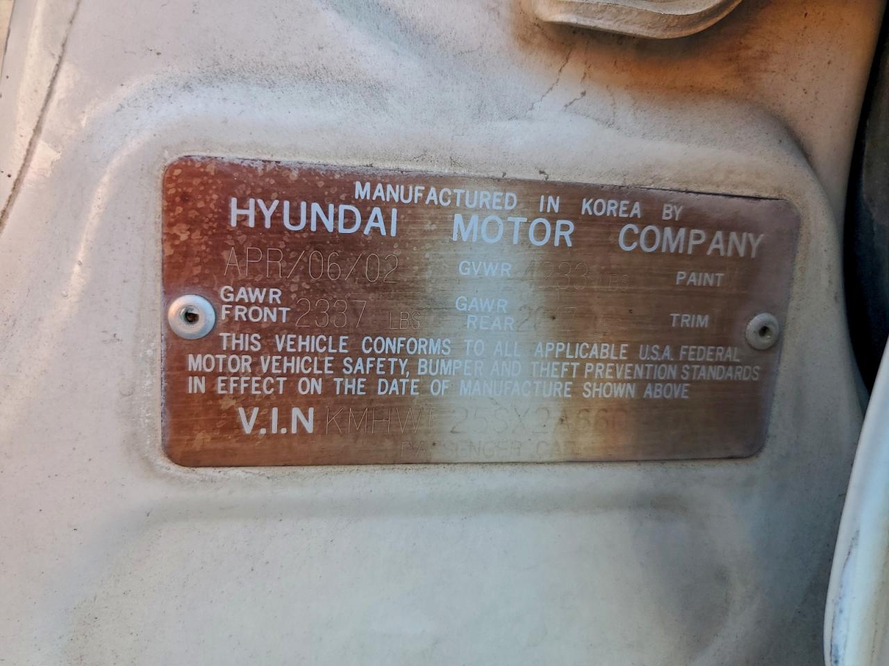 2002 Hyundai Sonata Gl White vin: KMHWF25SX2A660750