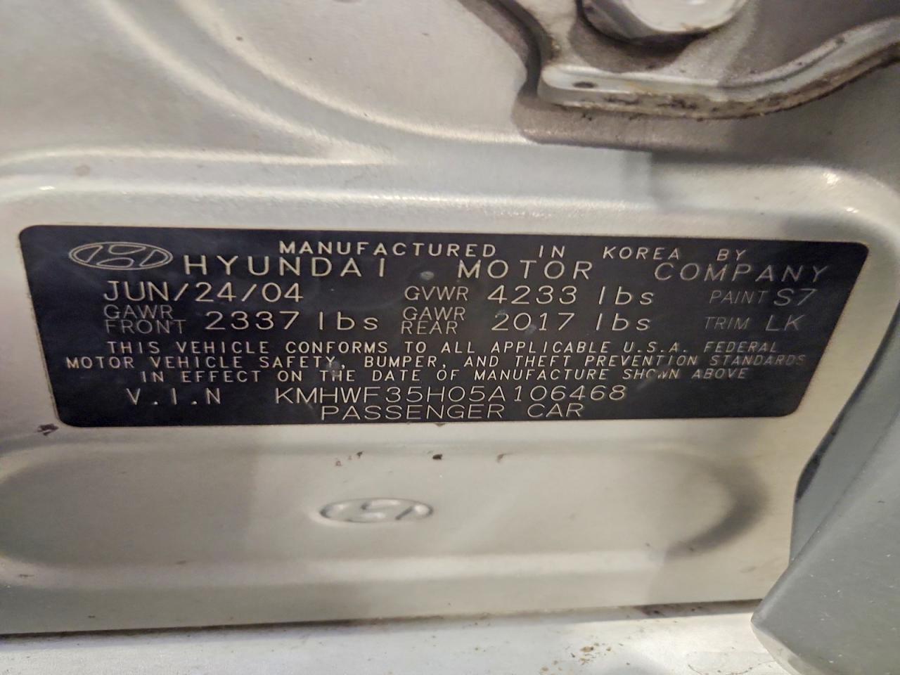 2005 Hyundai Sonata Gls Silver vin: KMHWF35H05A106468