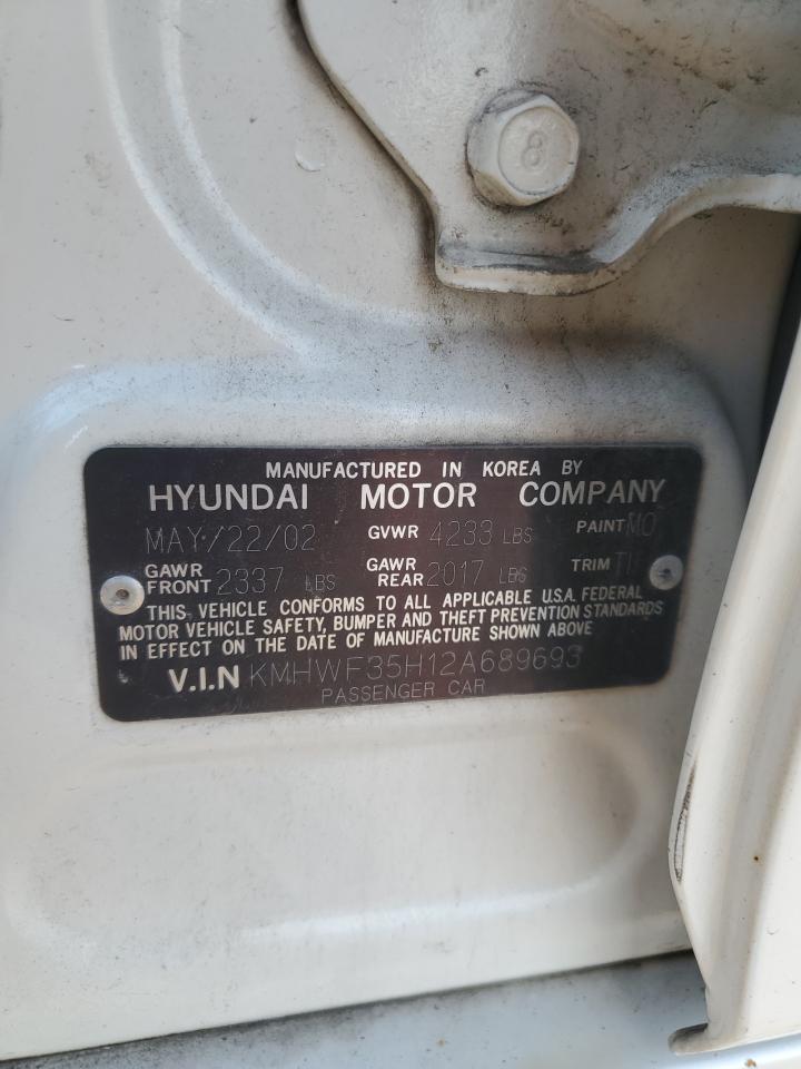 2002 Hyundai Sonata Gls Белый vin: KMHWF35H12A689693