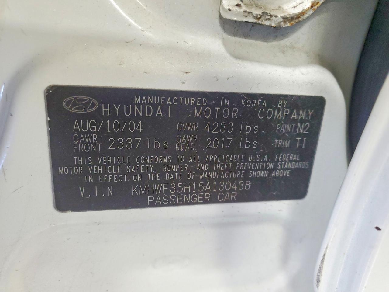 2005 Hyundai Sonata Gls White vin: KMHWF35H15A130438
