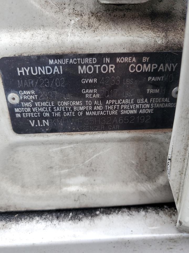 2002 Hyundai Sonata Gls White vin: KMHWF35H32A652192