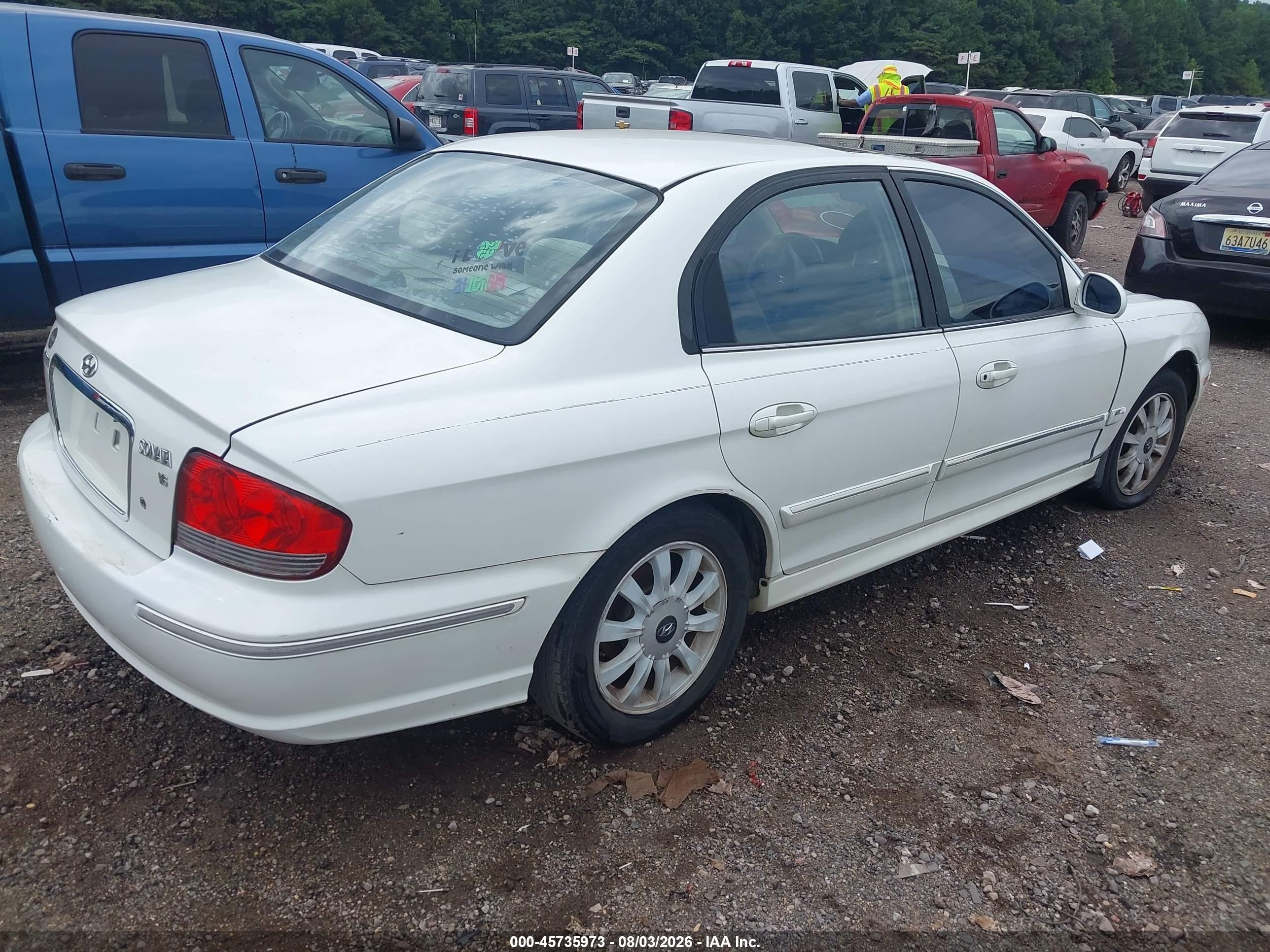 2005 Hyundai Sonata Gls/lx White vin: KMHWF35H35A126648