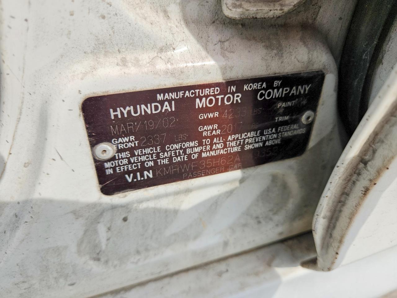 2002 Hyundai Sonata Gls White vin: KMHWF35H62A649352