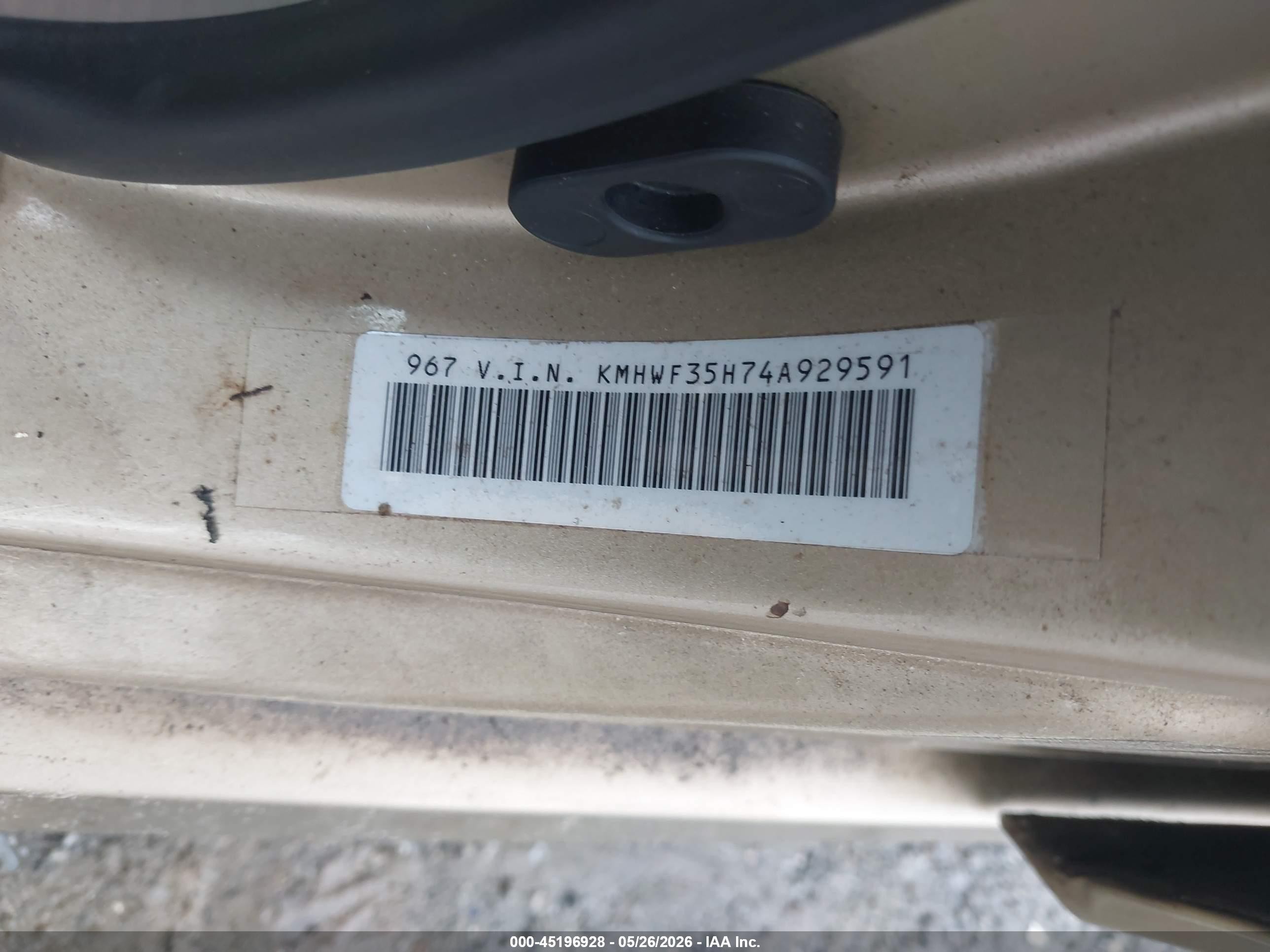 2004 Hyundai Sonata Gls/lx Gold vin: KMHWF35H74A929591
