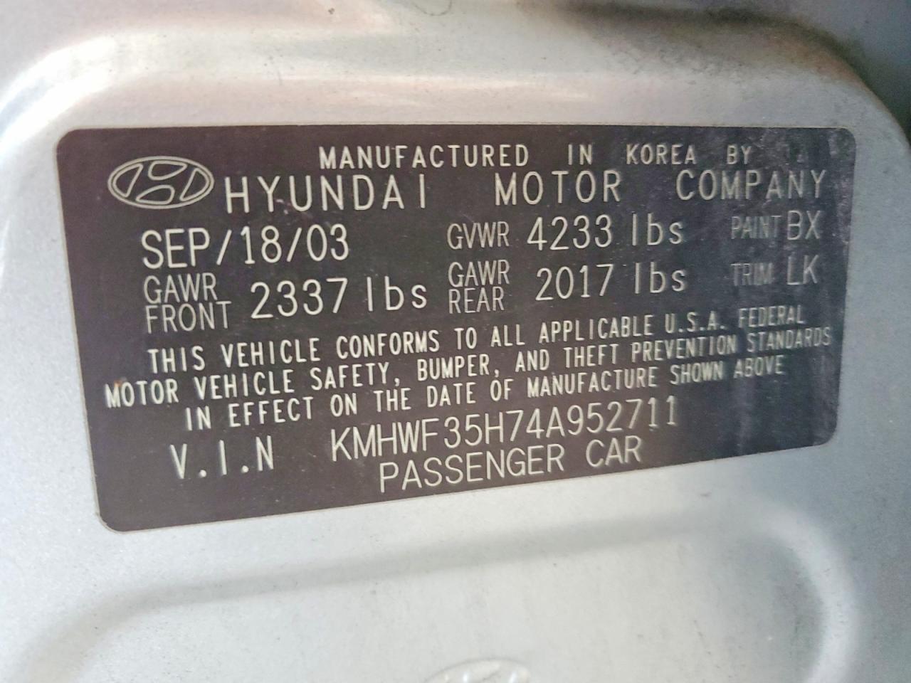 2004 Hyundai Sonata Gls/lx Silver vin: KMHWF35H74A952711