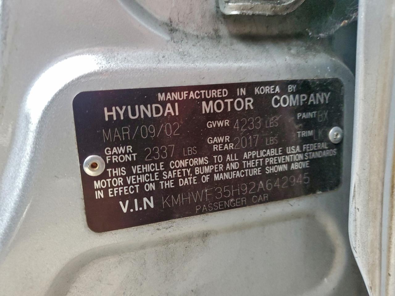 2002 Hyundai Sonata Gls Silver vin: KMHWF35H92A642945