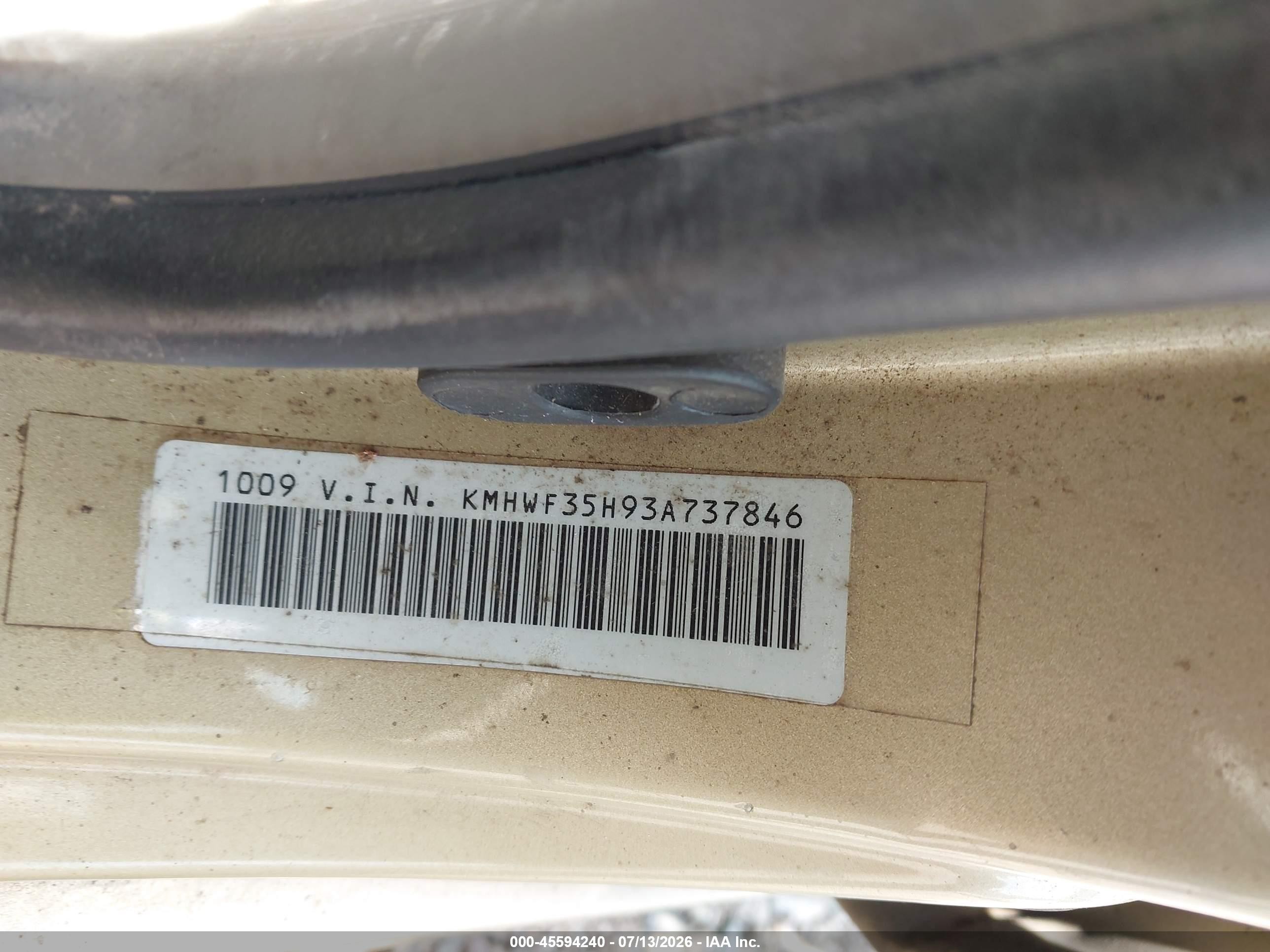 2003 Hyundai Sonata Gls/lx Gold vin: KMHWF35H93A737846