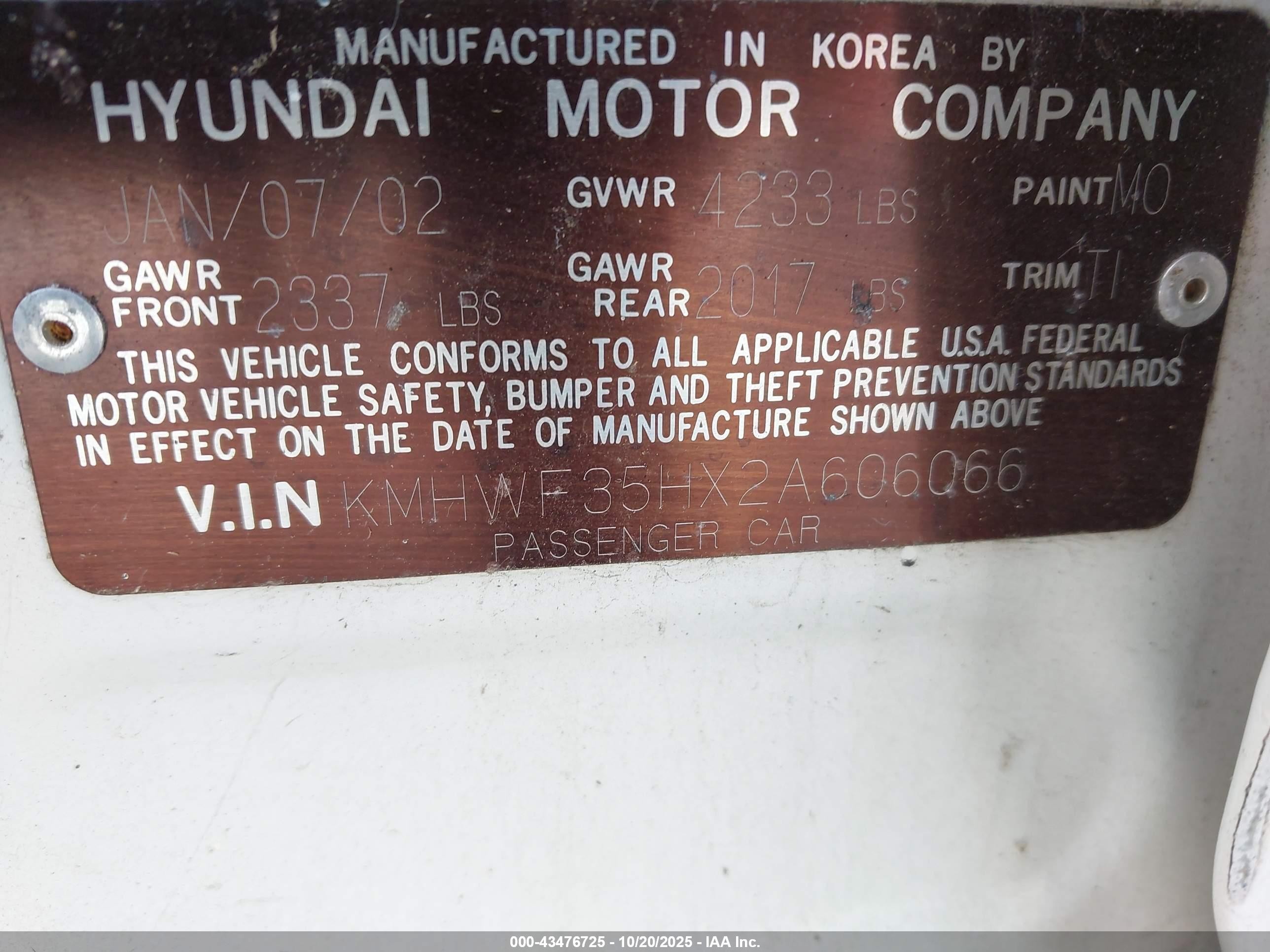 2002 Hyundai Sonata Gls/lx White vin: KMHWF35HX2A606066
