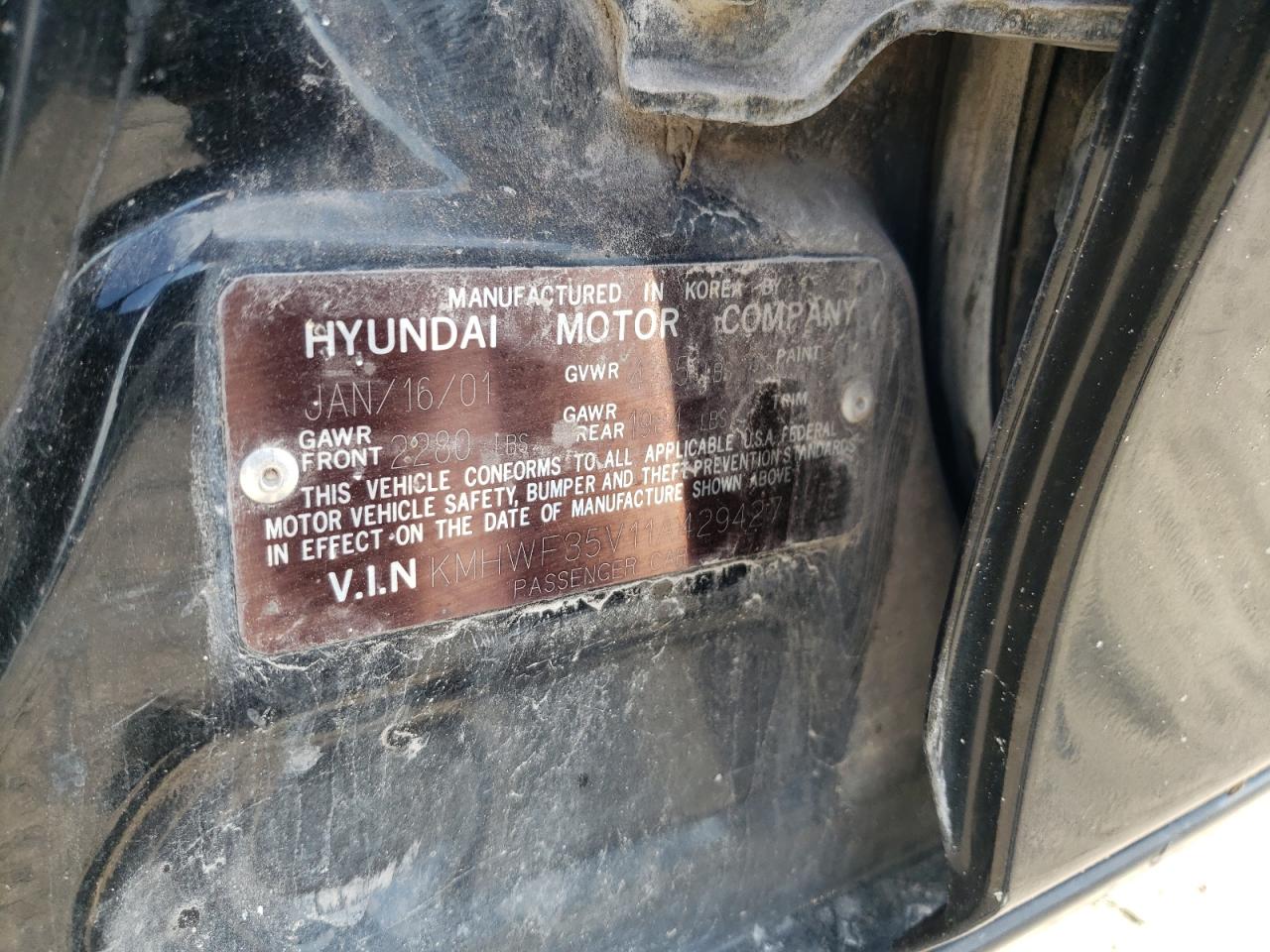 2001 Hyundai Sonata Gls Черный vin: KMHWF35V11A429427