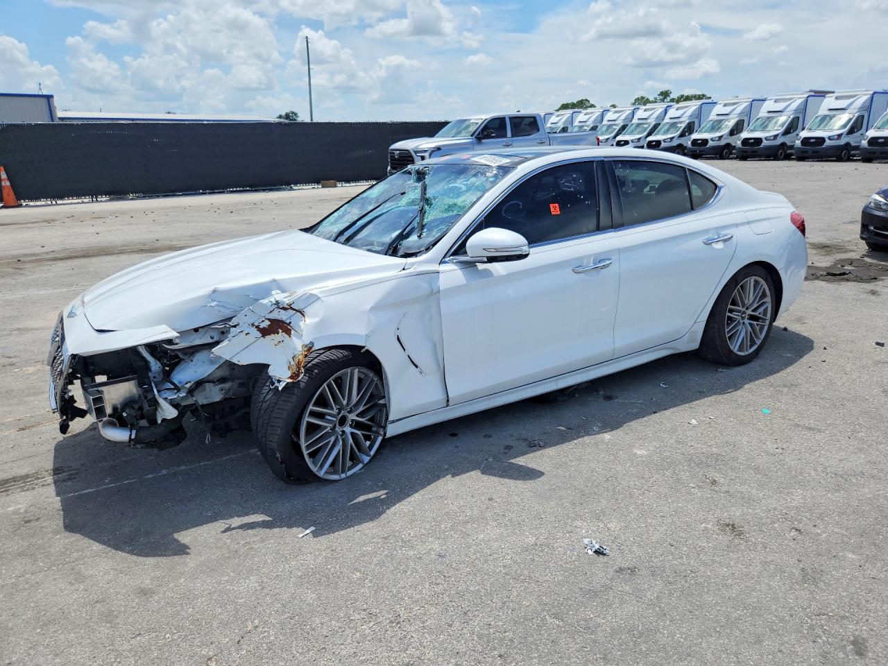 2021 Genesis G70 Elite White vin: KMTG34LA3MU067208