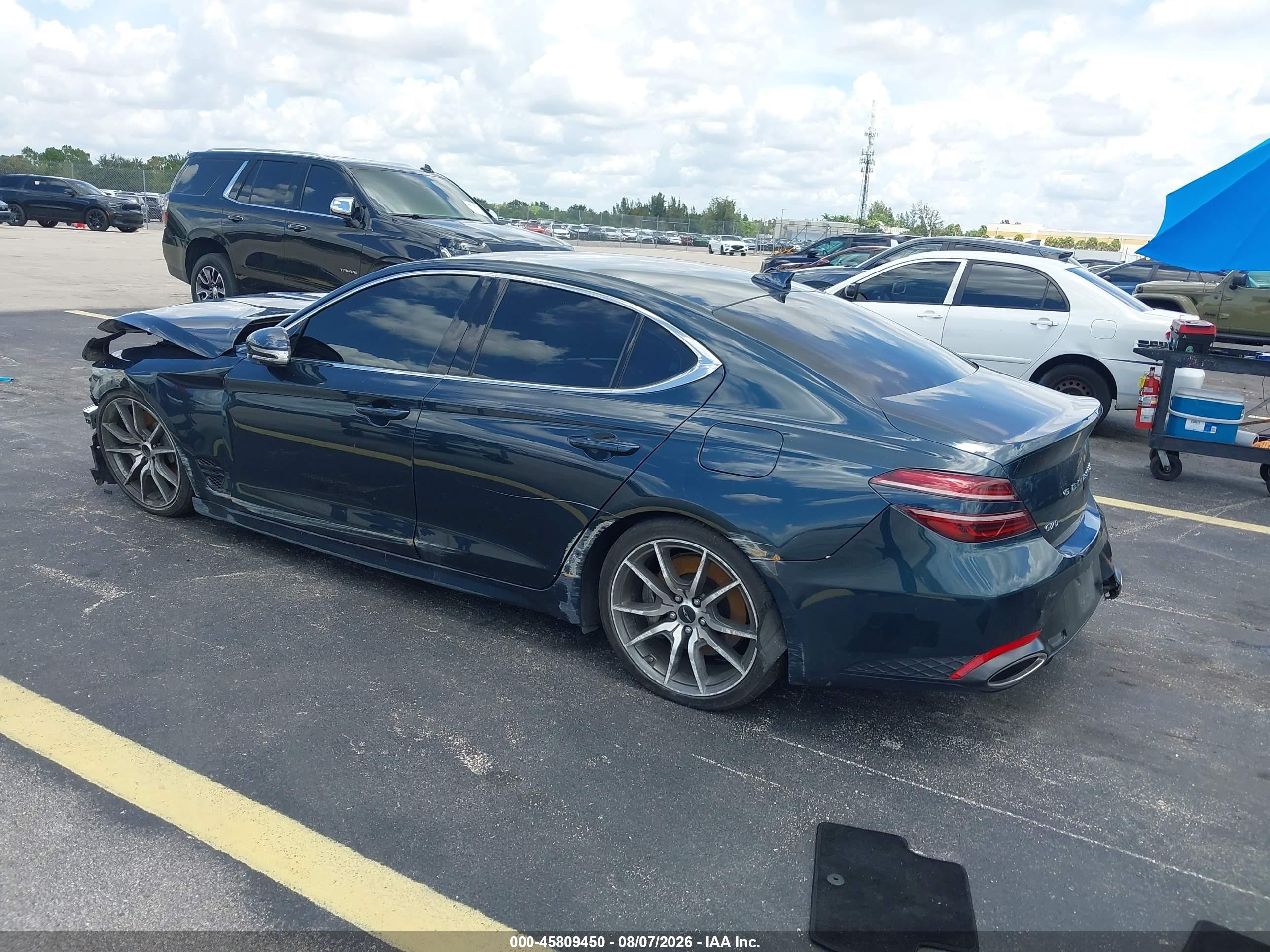 2025 Genesis G70 2.5t Rwd Light Blue vin: KMTG34SC2SU150581