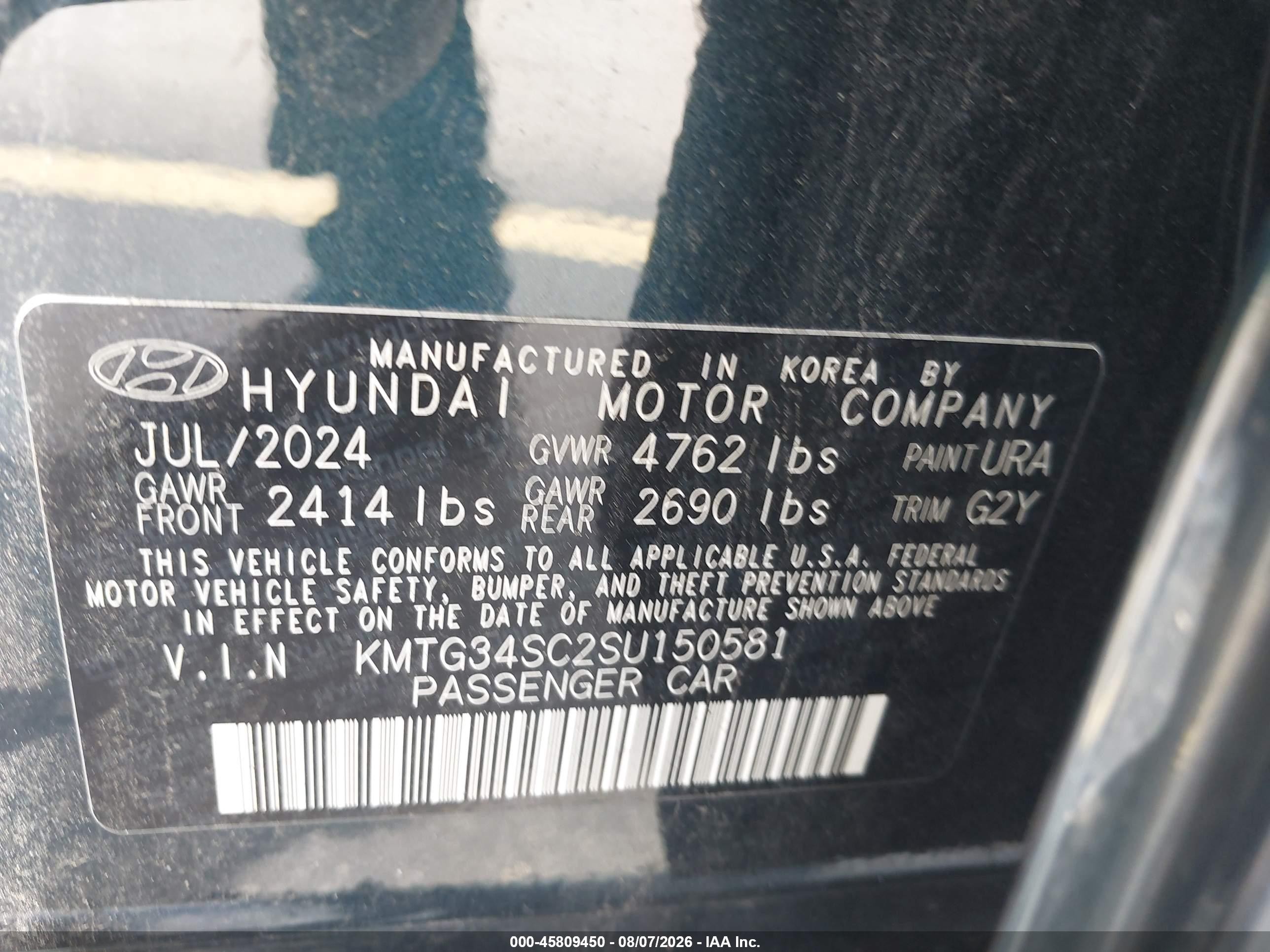 2025 Genesis G70 2.5t Rwd Light Blue vin: KMTG34SC2SU150581