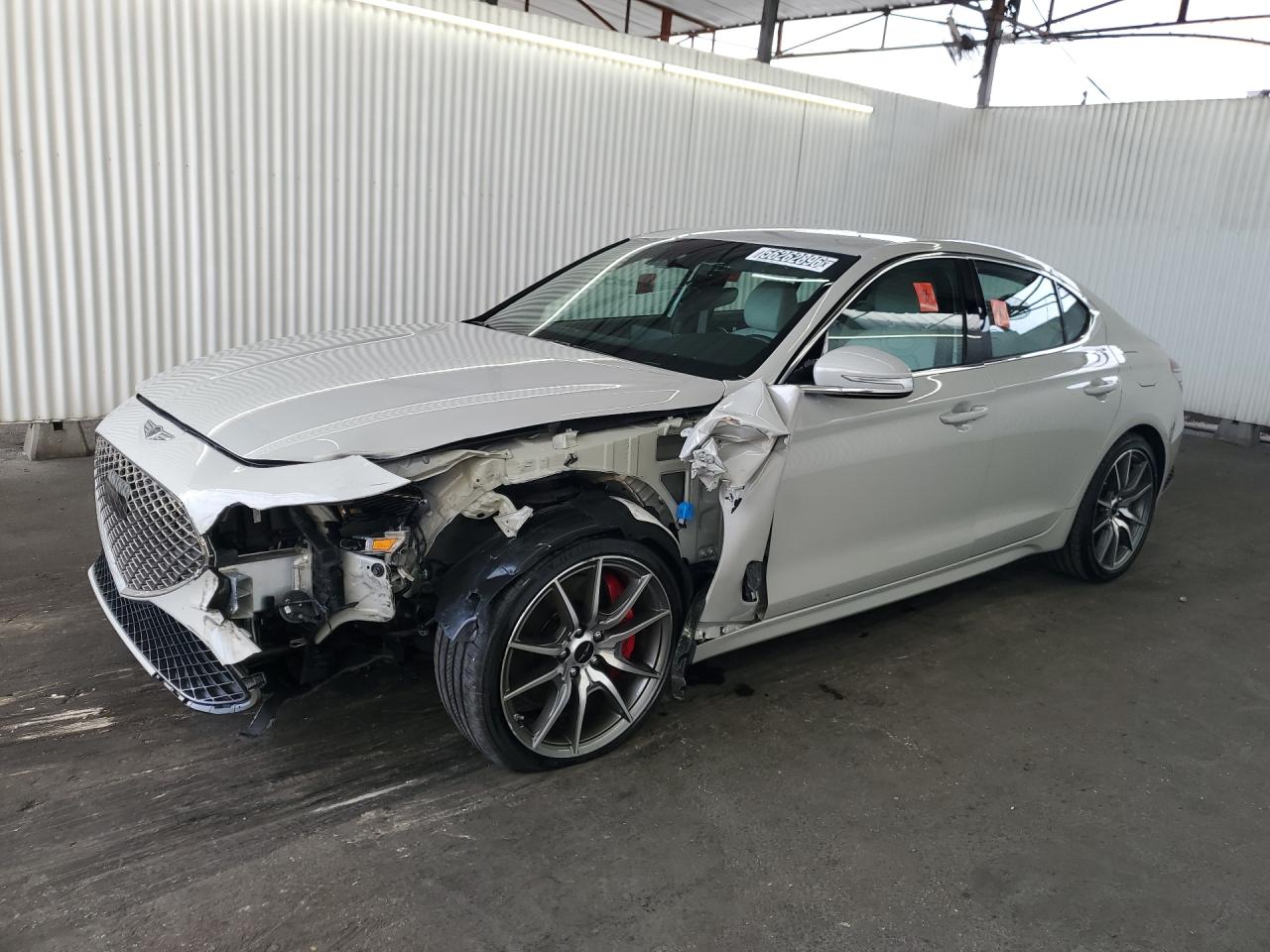 2025 Genesis G70 2.5t Standard Silver vin: KMTG34SC8SU155686 Damage: Hood, Severe Damage, Replacement Required