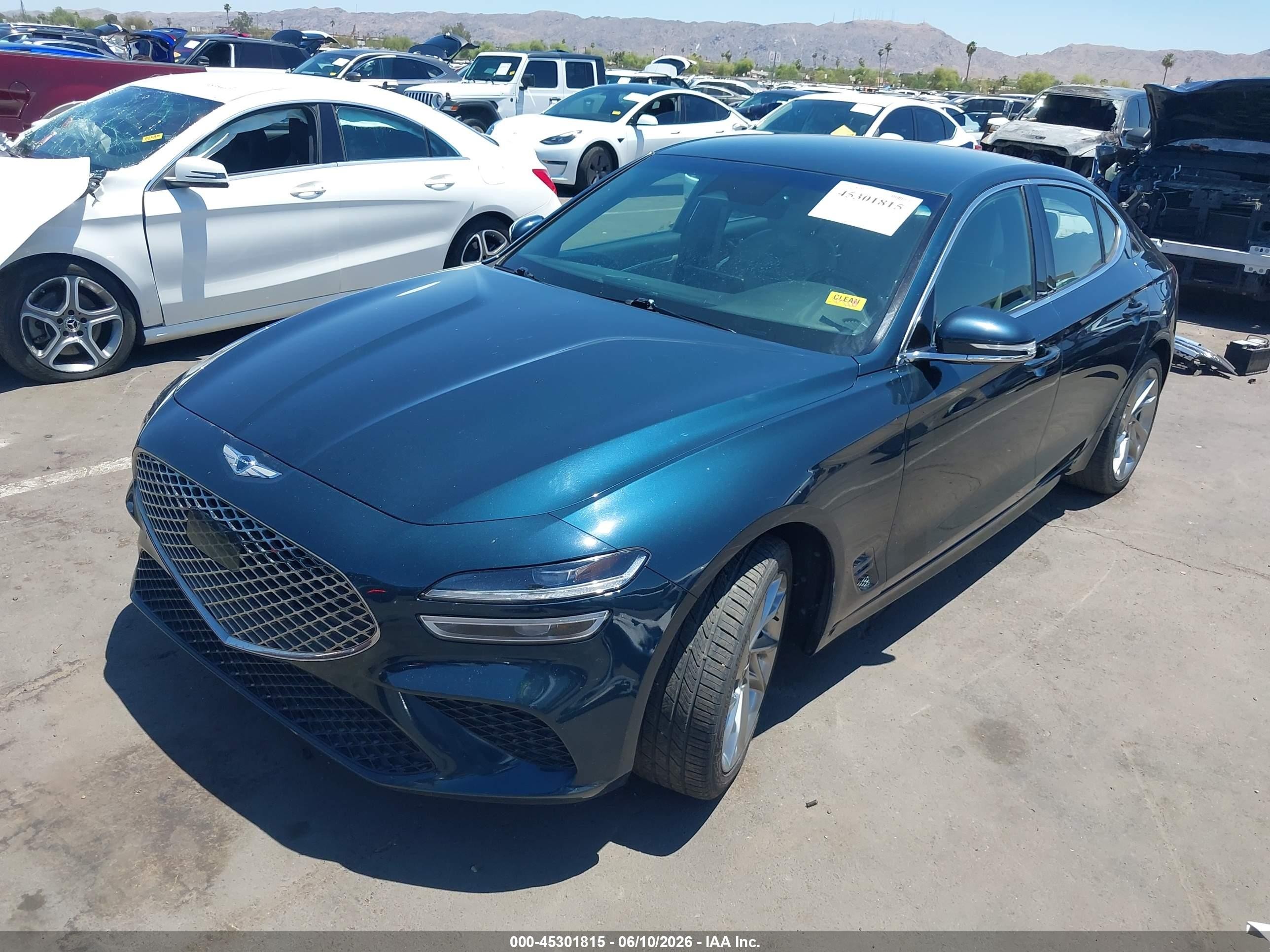 2022 Genesis G70 2.0t Rwd Синий vin: KMTG34TA0NU094691
