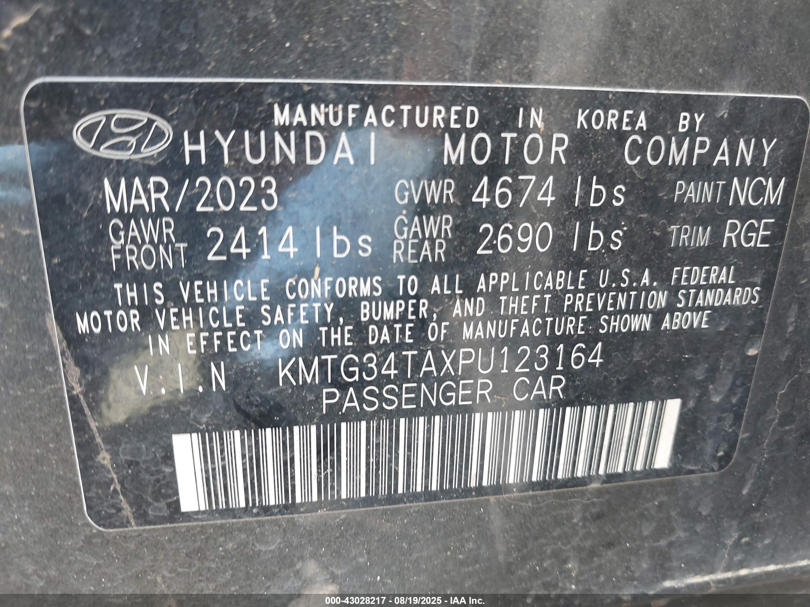 2023 Genesis G70 2.0t Rwd Gray vin: KMTG34TAXPU123164