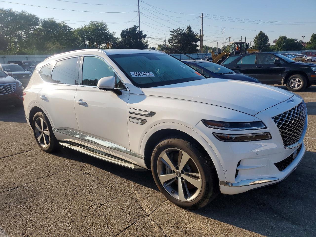 2021 Genesis Gv80 3.5t Advanced+ White vin: KMUHCESC7MU064563