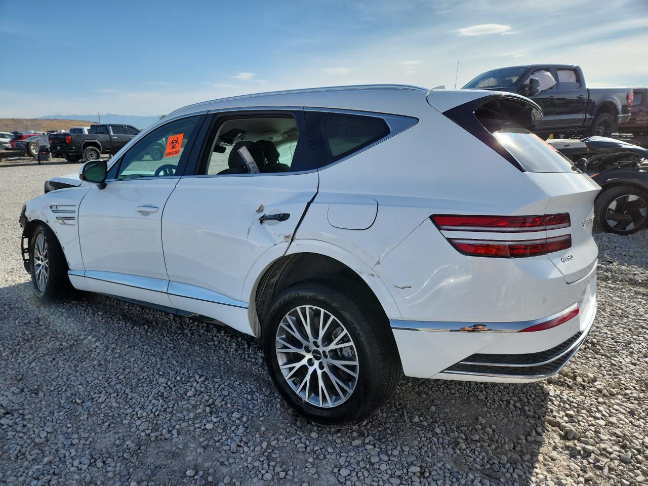 2026 Genesis Gv80 Base White vin: KMUHFESB2TU323635 Damage: Left Rear Door, Dent(S) W/ Paint Dmg, > 12 Inches