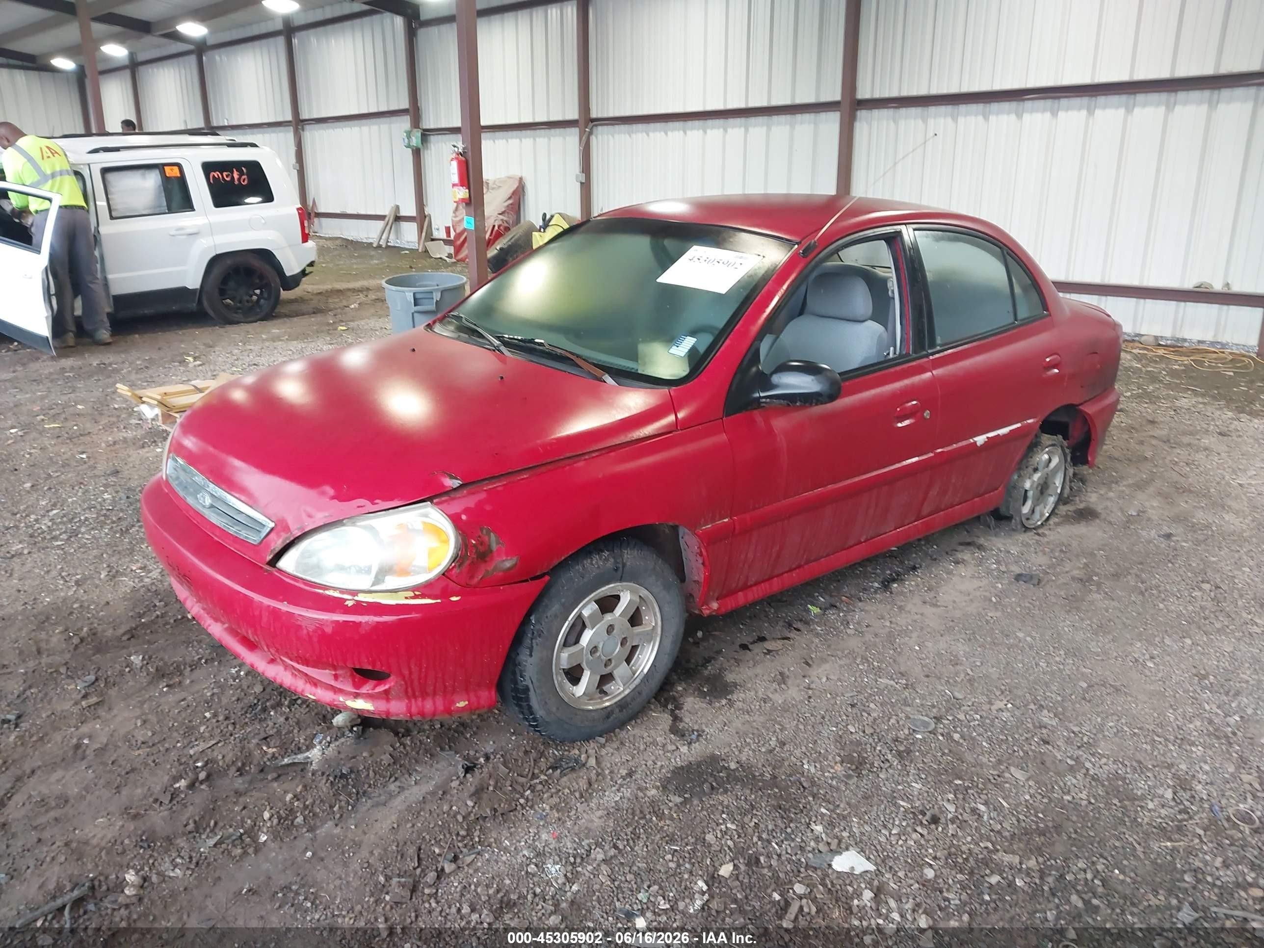 2001 Kia Rio   Red vin: KNADC123316527242