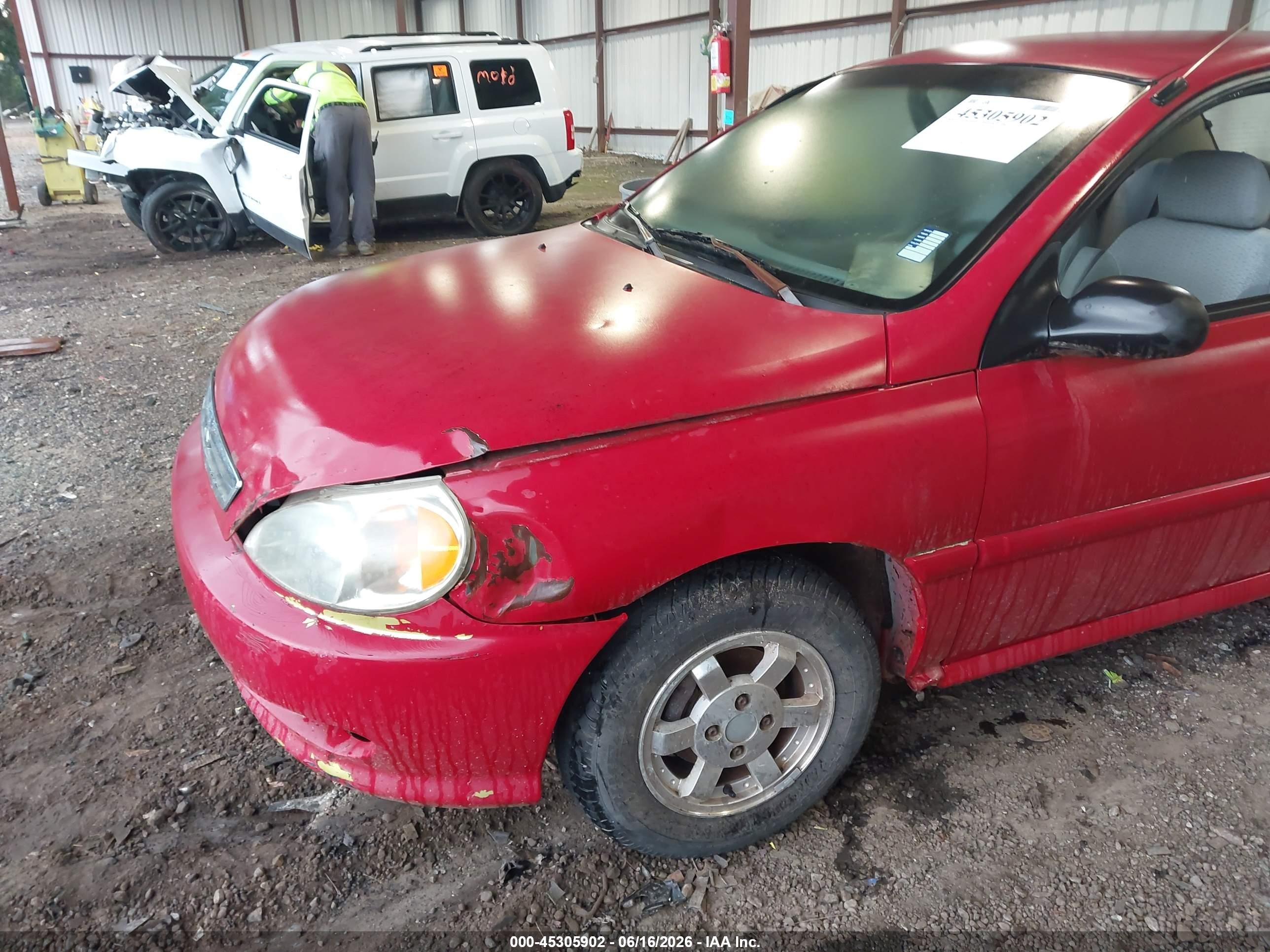 2001 Kia Rio   Red vin: KNADC123316527242