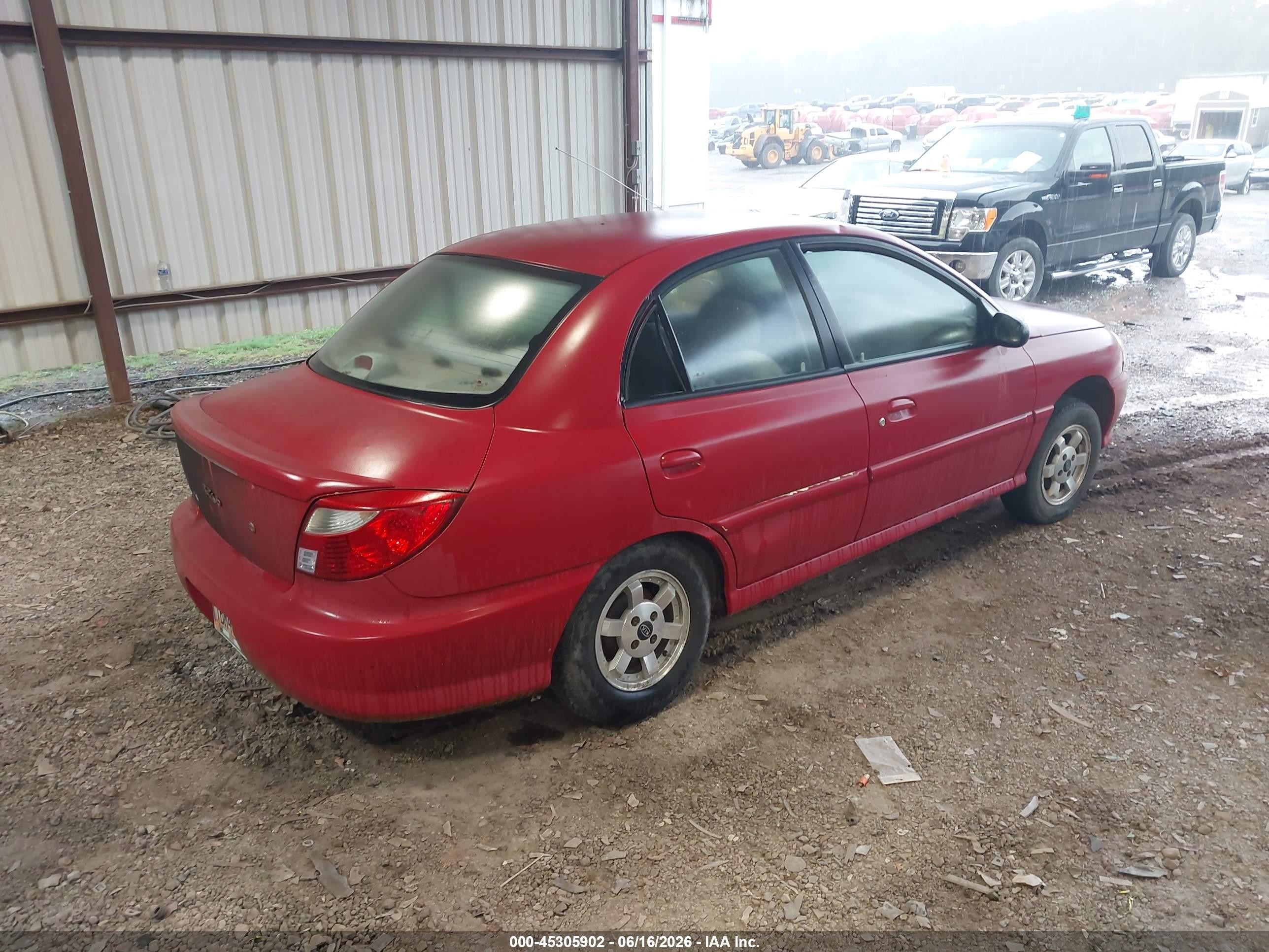 2001 Kia Rio   Red vin: KNADC123316527242