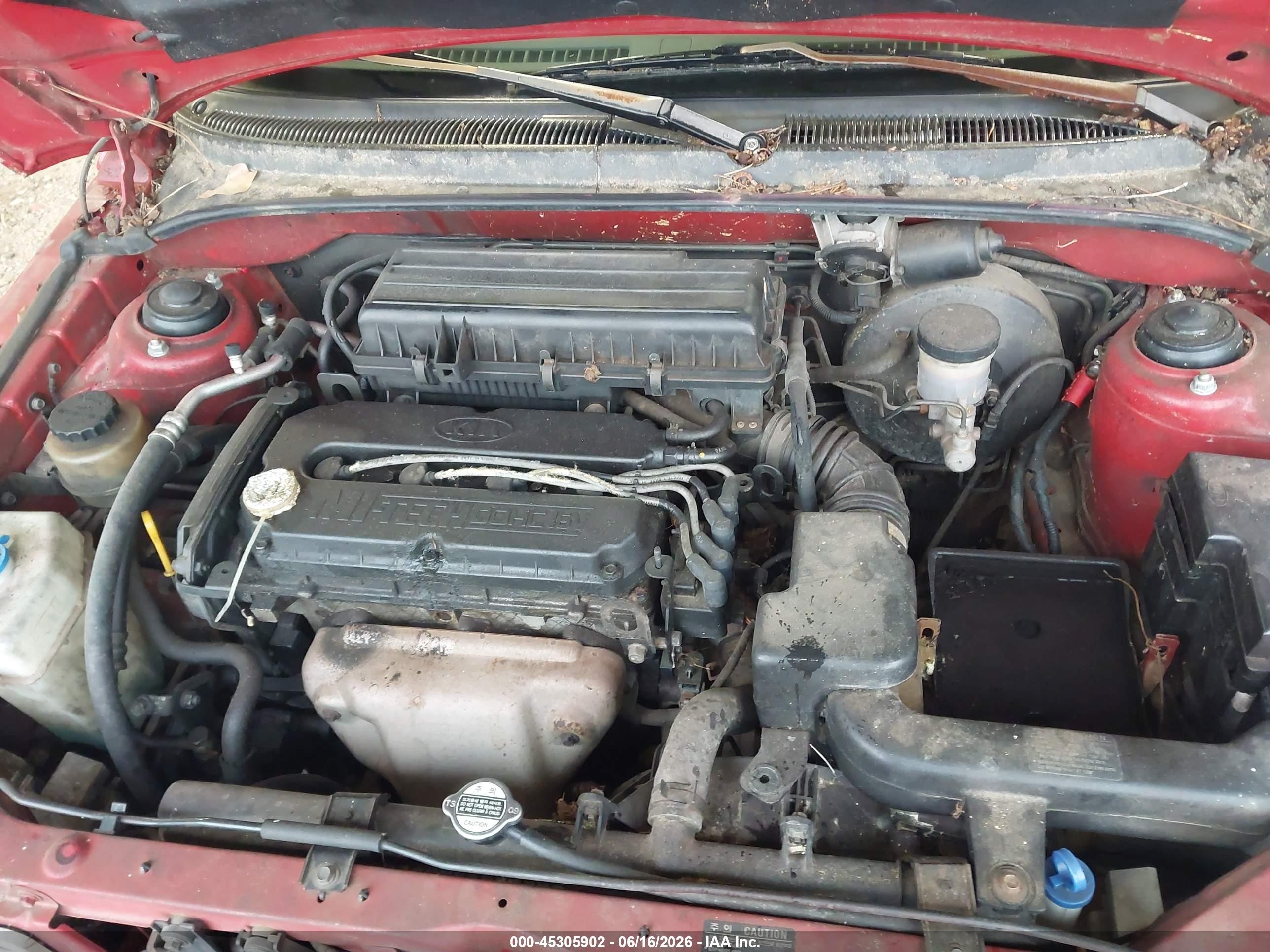 2001 Kia Rio   Red vin: KNADC123316527242