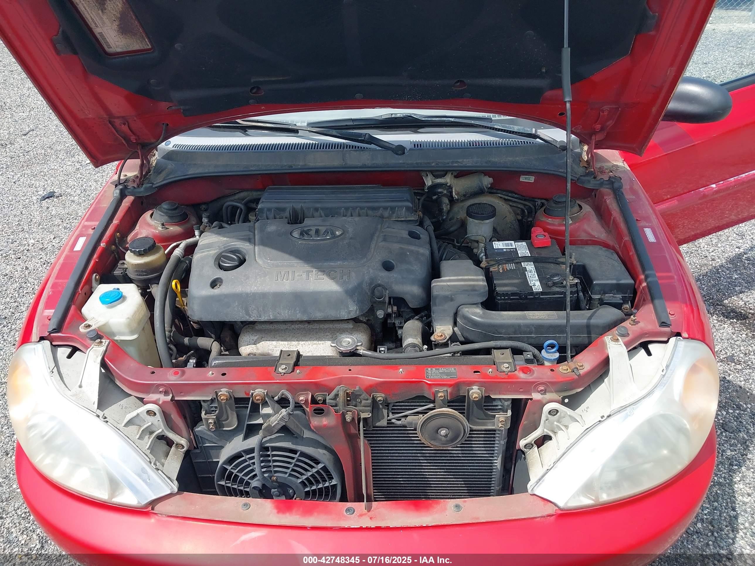 2002 Kia Rio   Red vin: KNADC123326167620