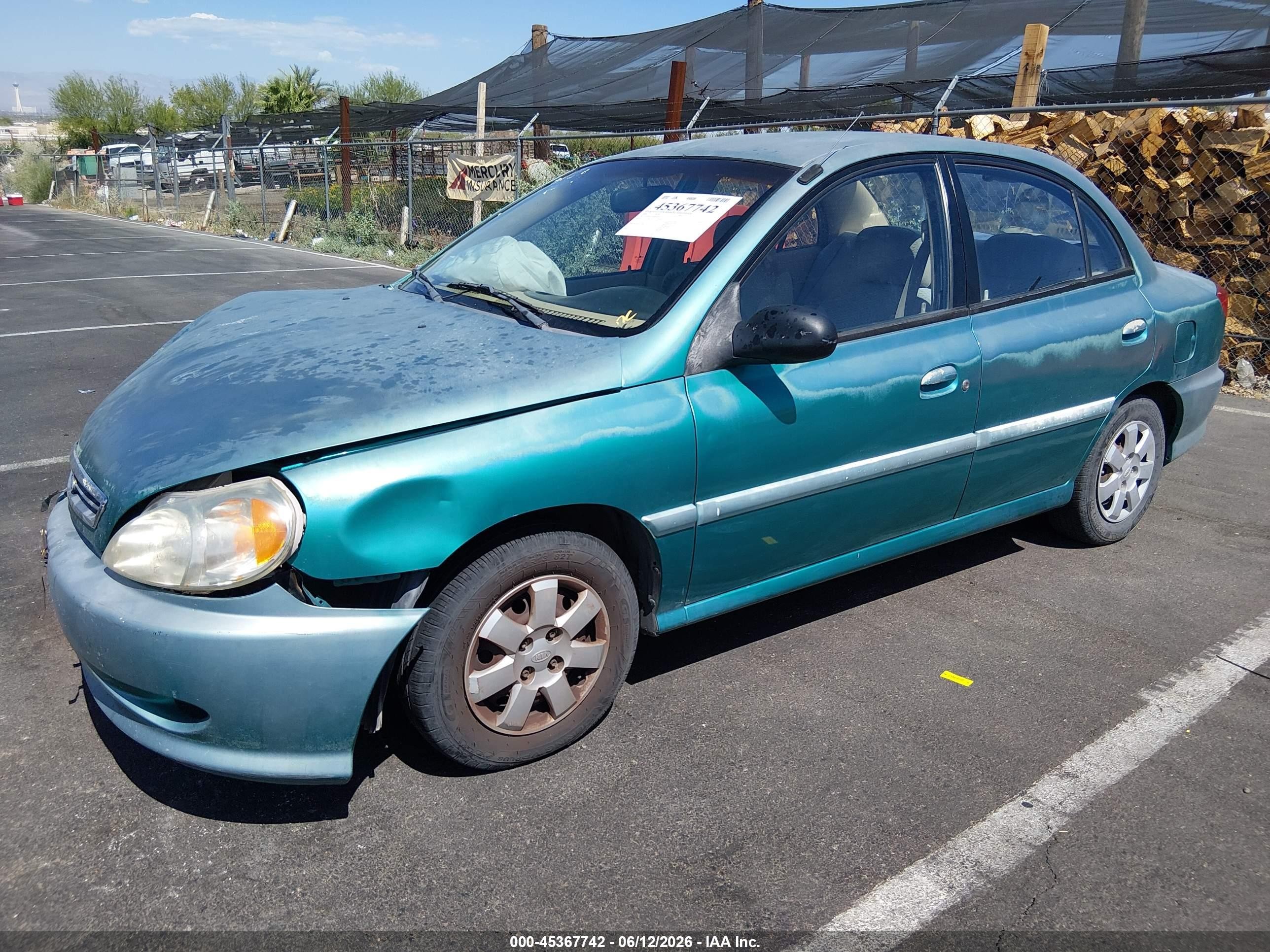 2001 Kia Rio   Green vin: KNADC123516026370