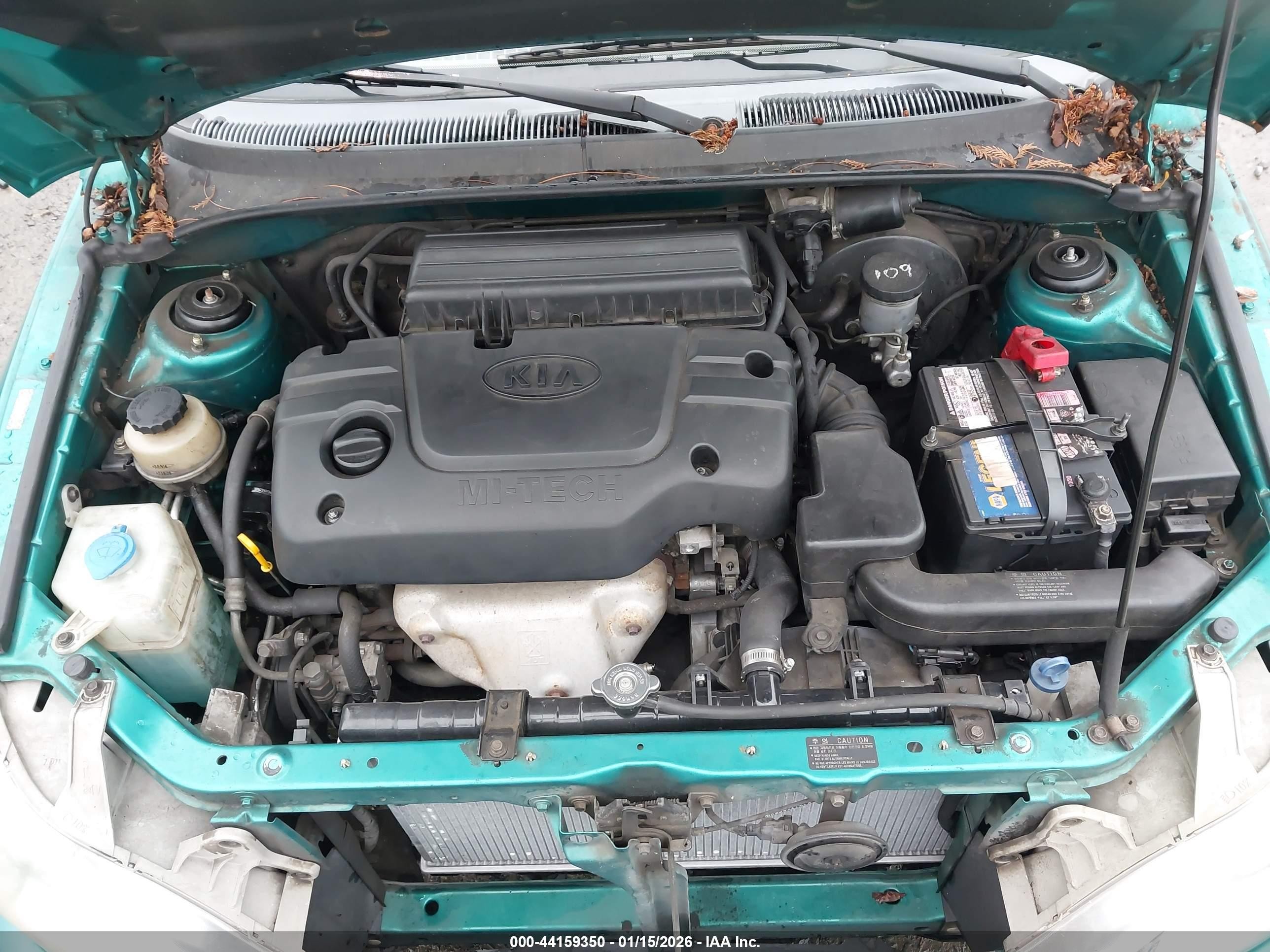 2002 Kia Rio Cinco Teal vin: KNADC163426037100