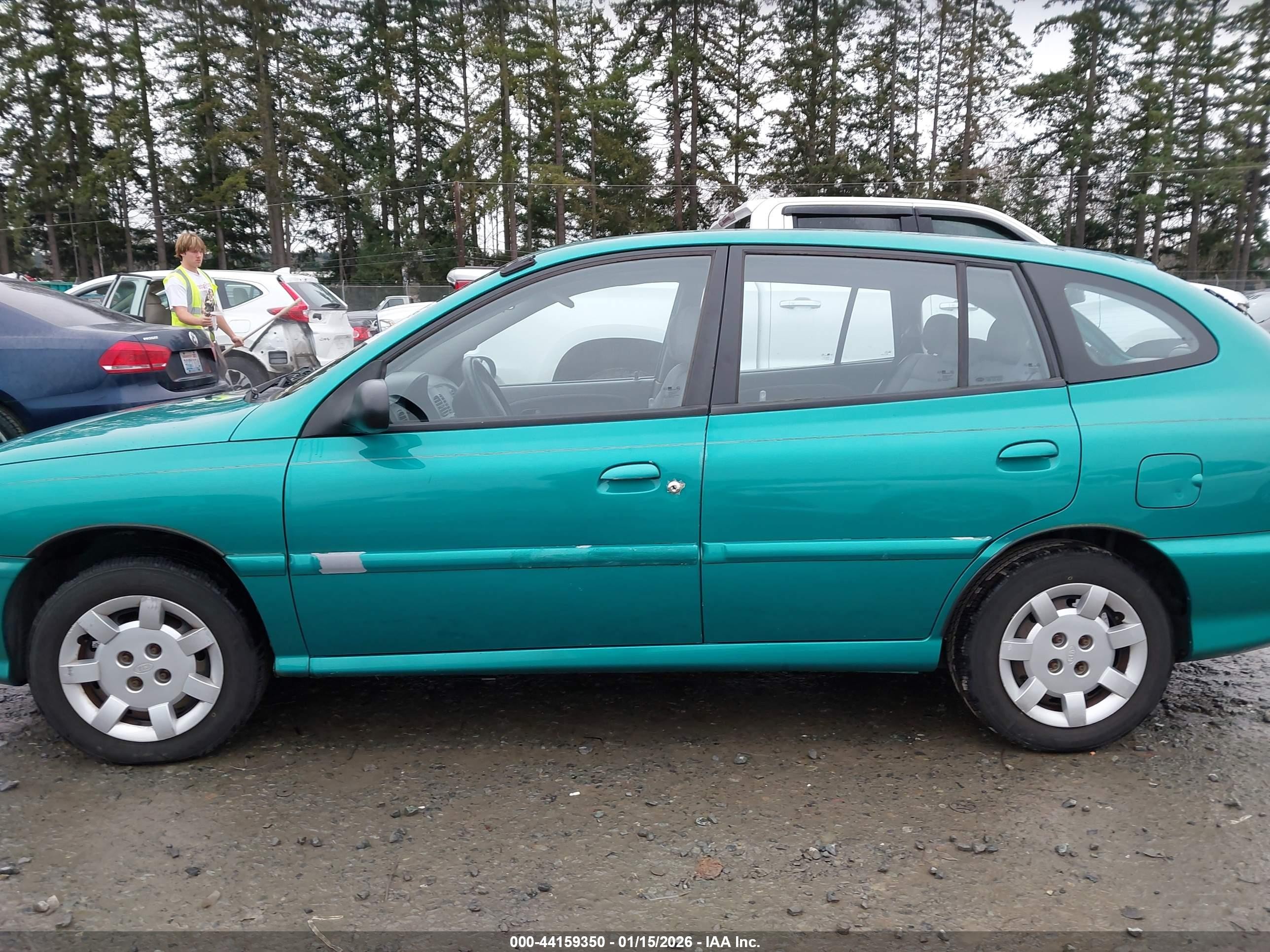 2002 Kia Rio Cinco Teal vin: KNADC163426037100