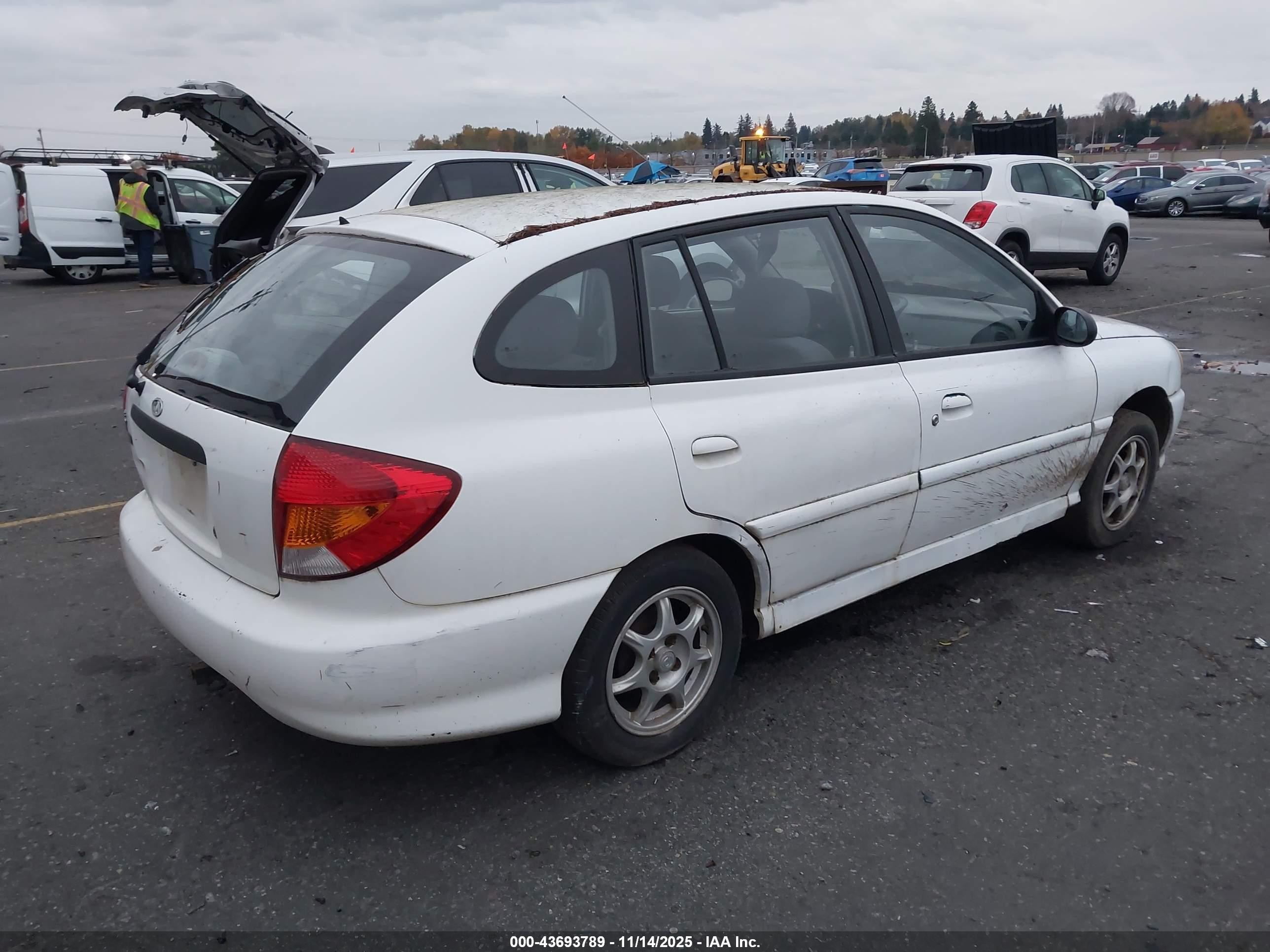 2002 Kia Rio Cinco White vin: KNADC163626077159