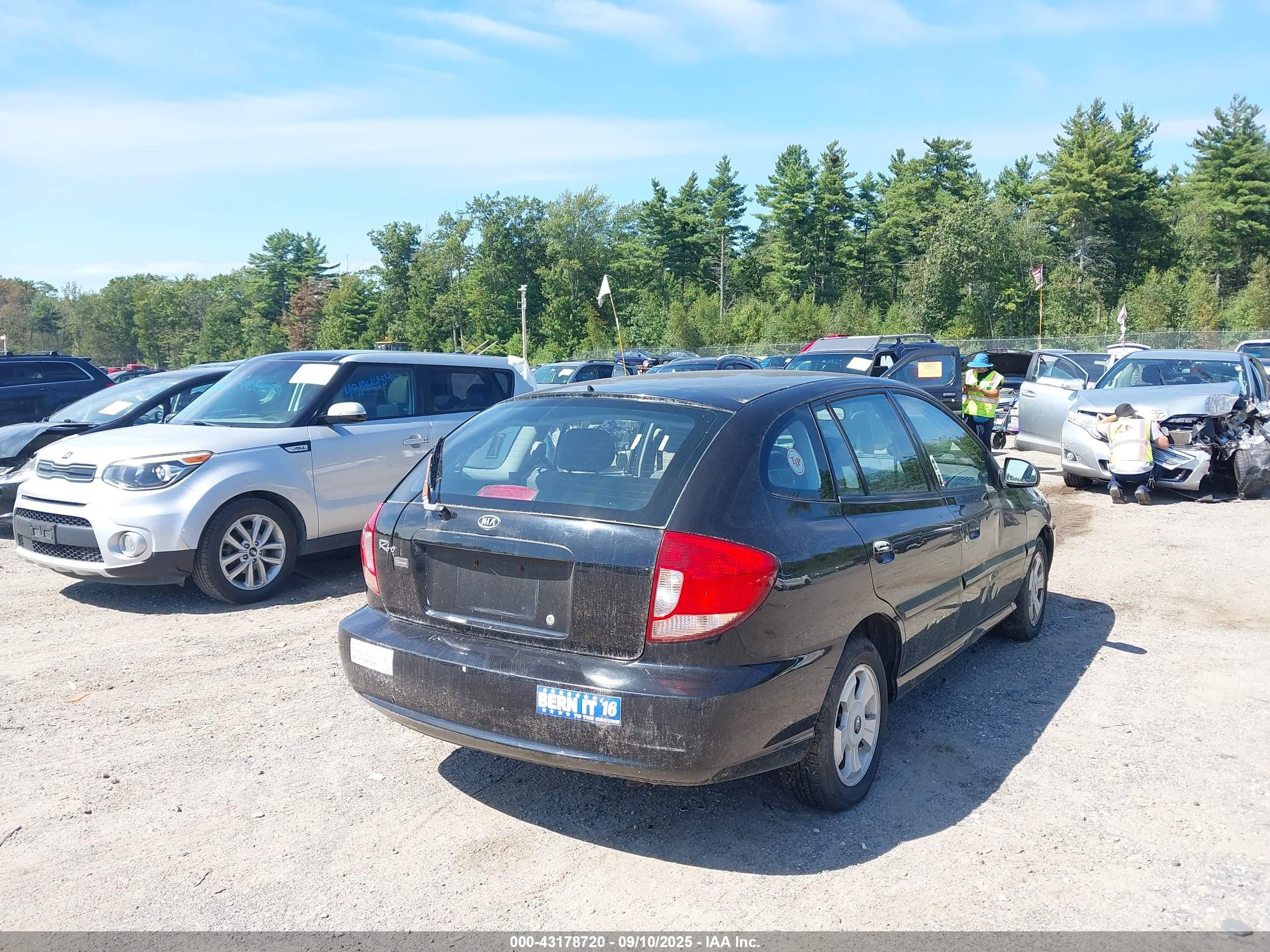 2005 Kia Rio Cinco Black vin: KNADC165156244257