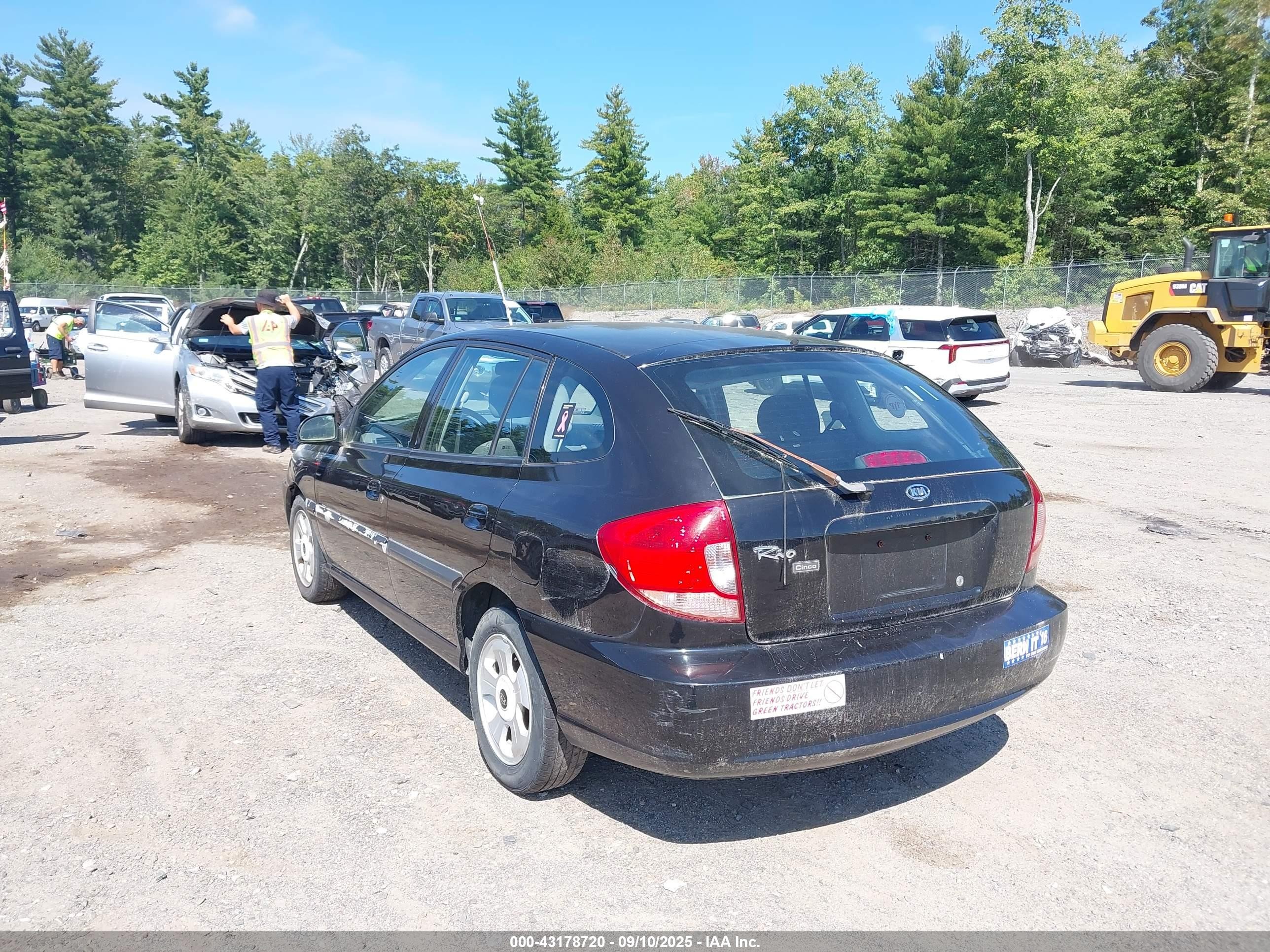 2005 Kia Rio Cinco Black vin: KNADC165156244257