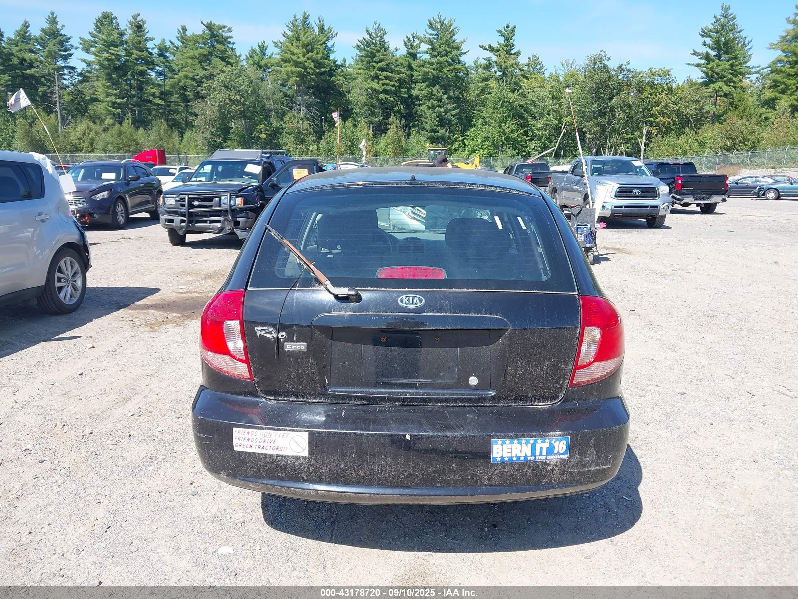 2005 Kia Rio Cinco Black vin: KNADC165156244257
