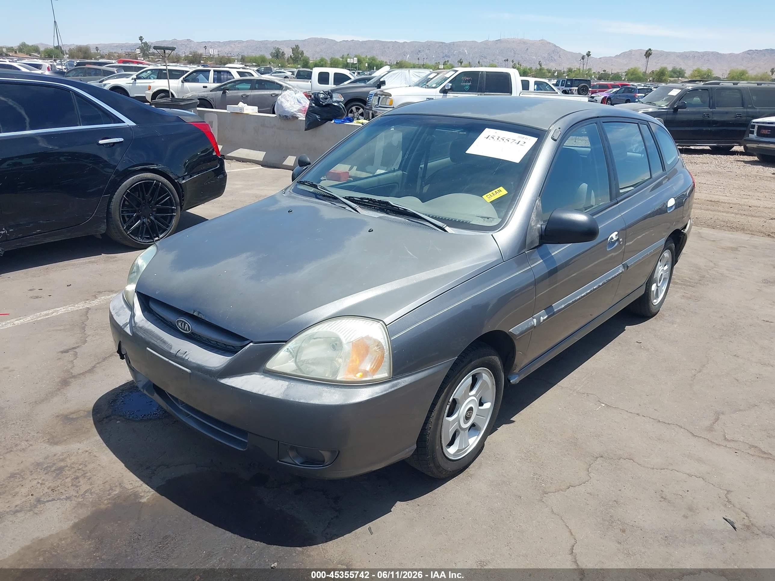2004 Kia Rio Cinco Gray vin: KNADC165746211343