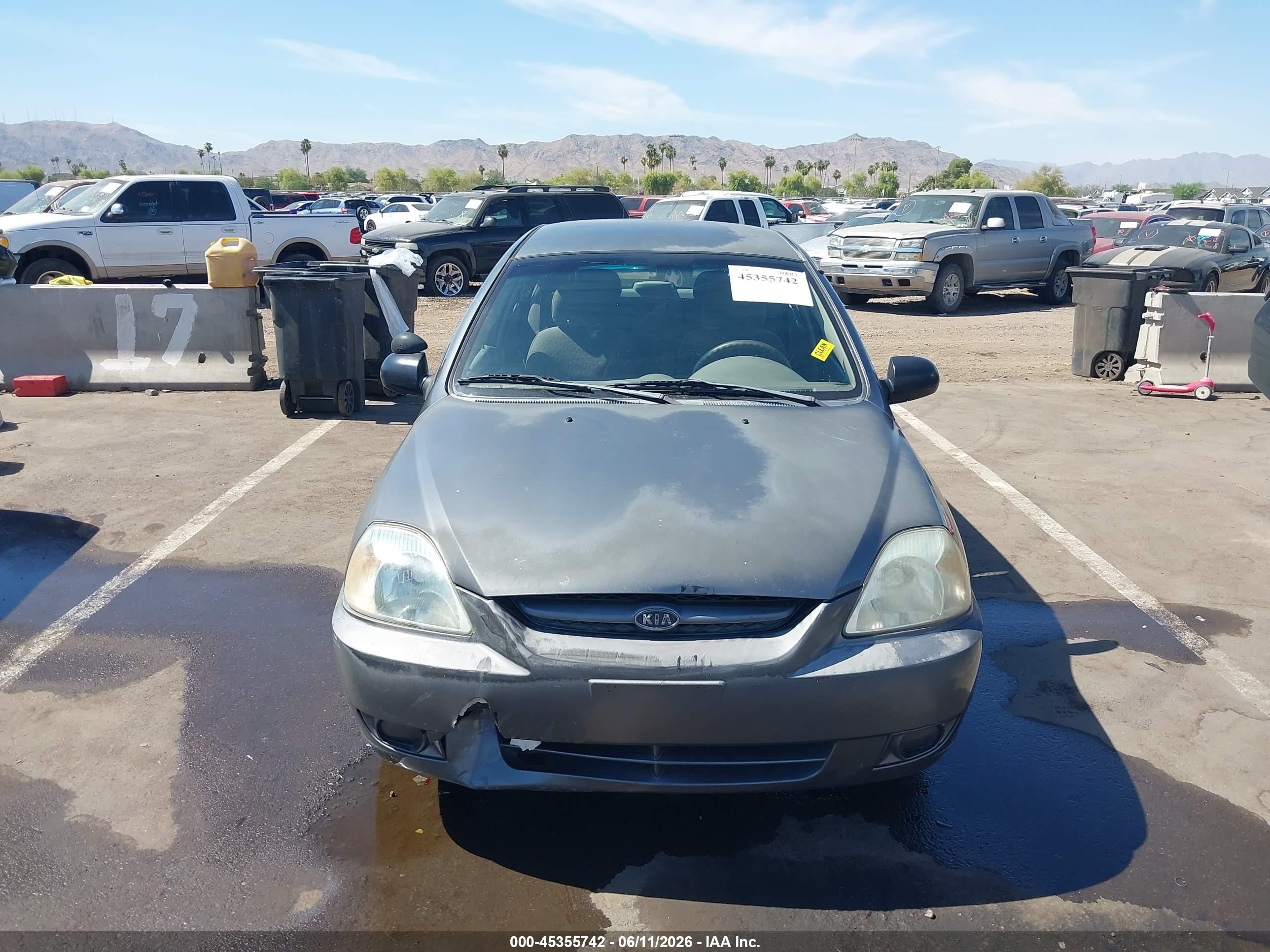 2004 Kia Rio Cinco Gray vin: KNADC165746211343