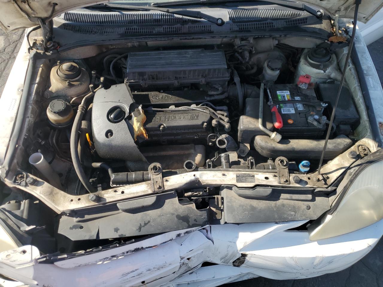2005 Kia Rio Cinco White vin: KNADC165856266787