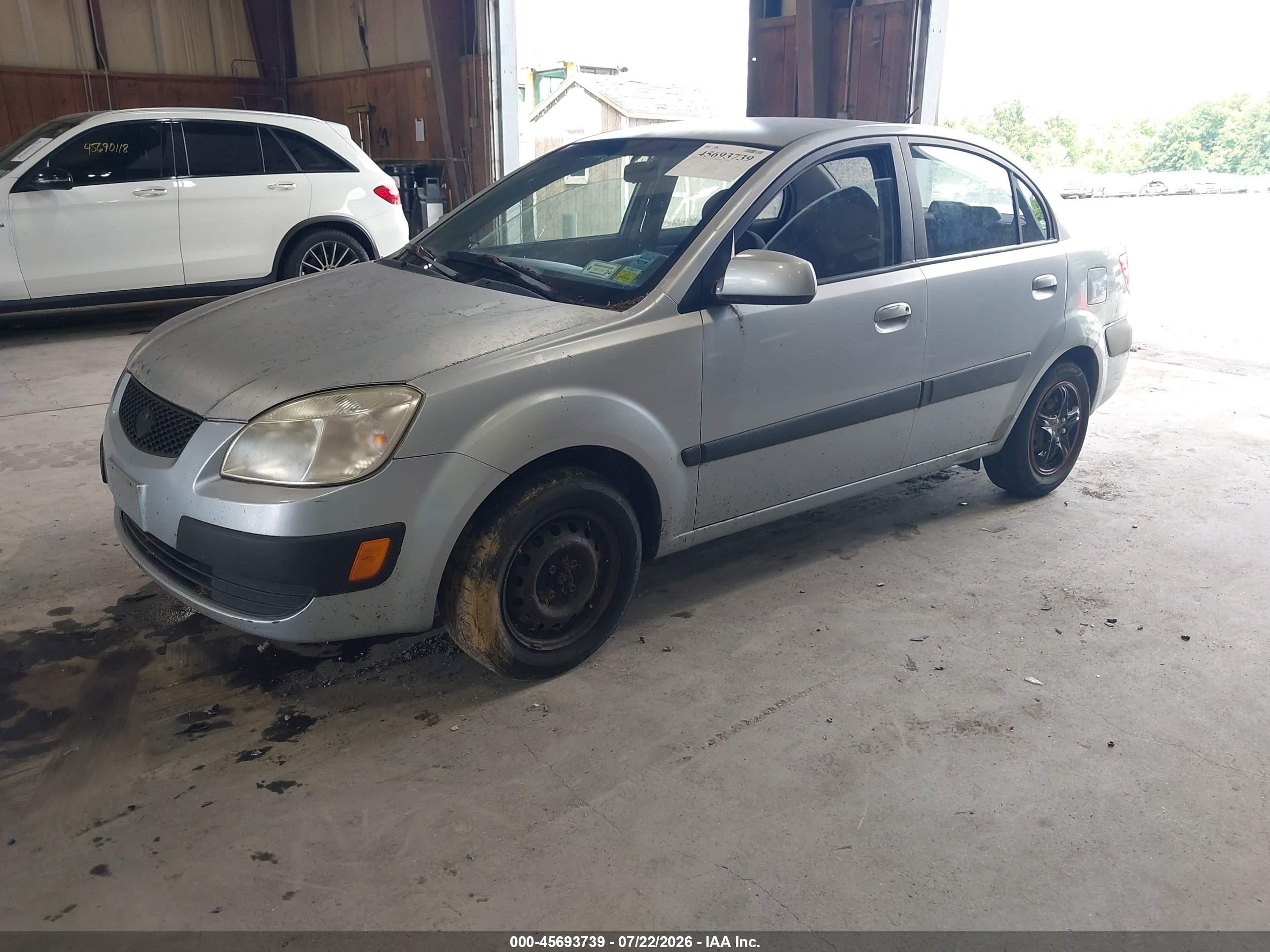 2007 Kia Rio Lx Gray vin: KNADE123076191455