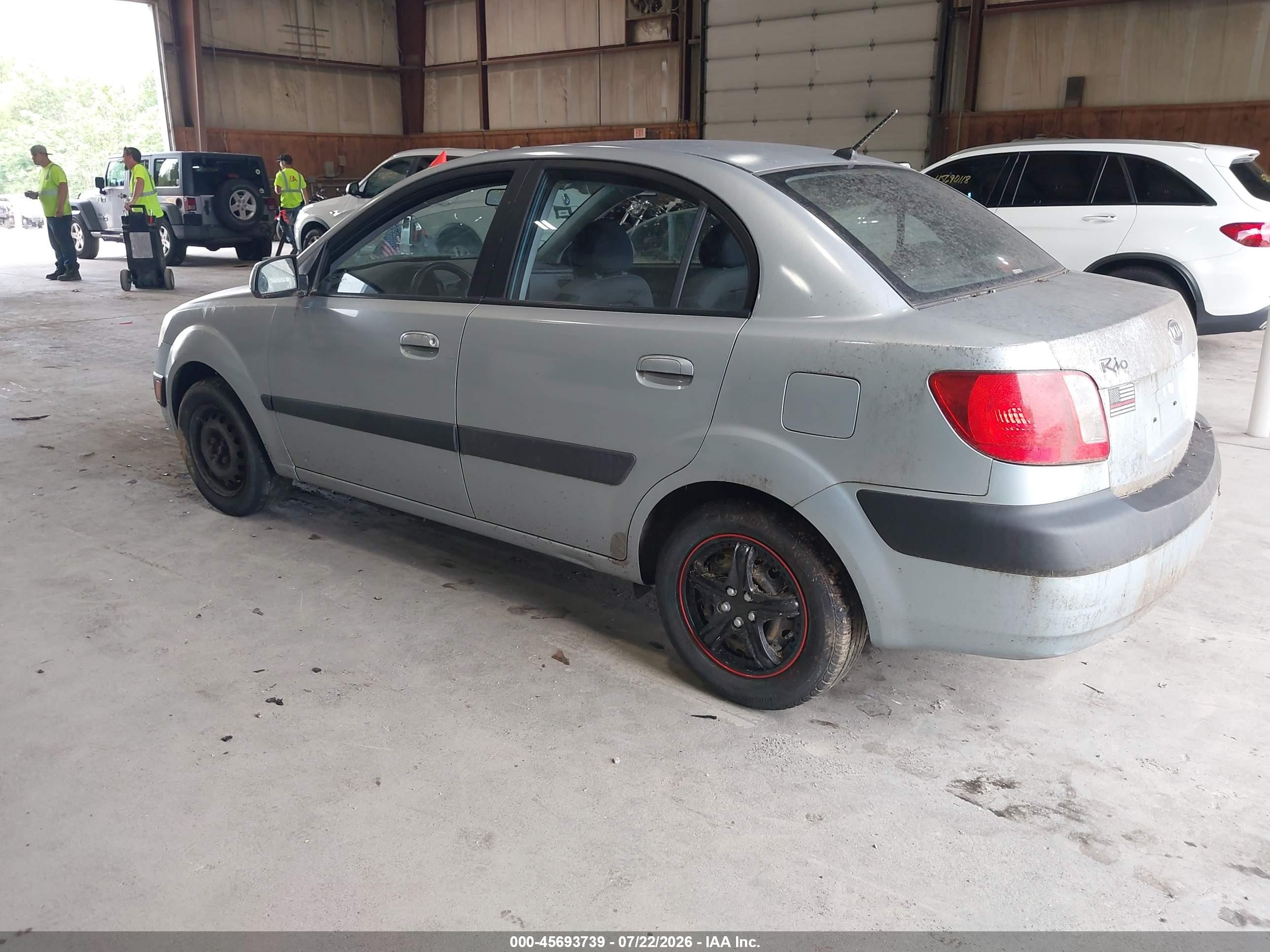 2007 Kia Rio Lx Gray vin: KNADE123076191455