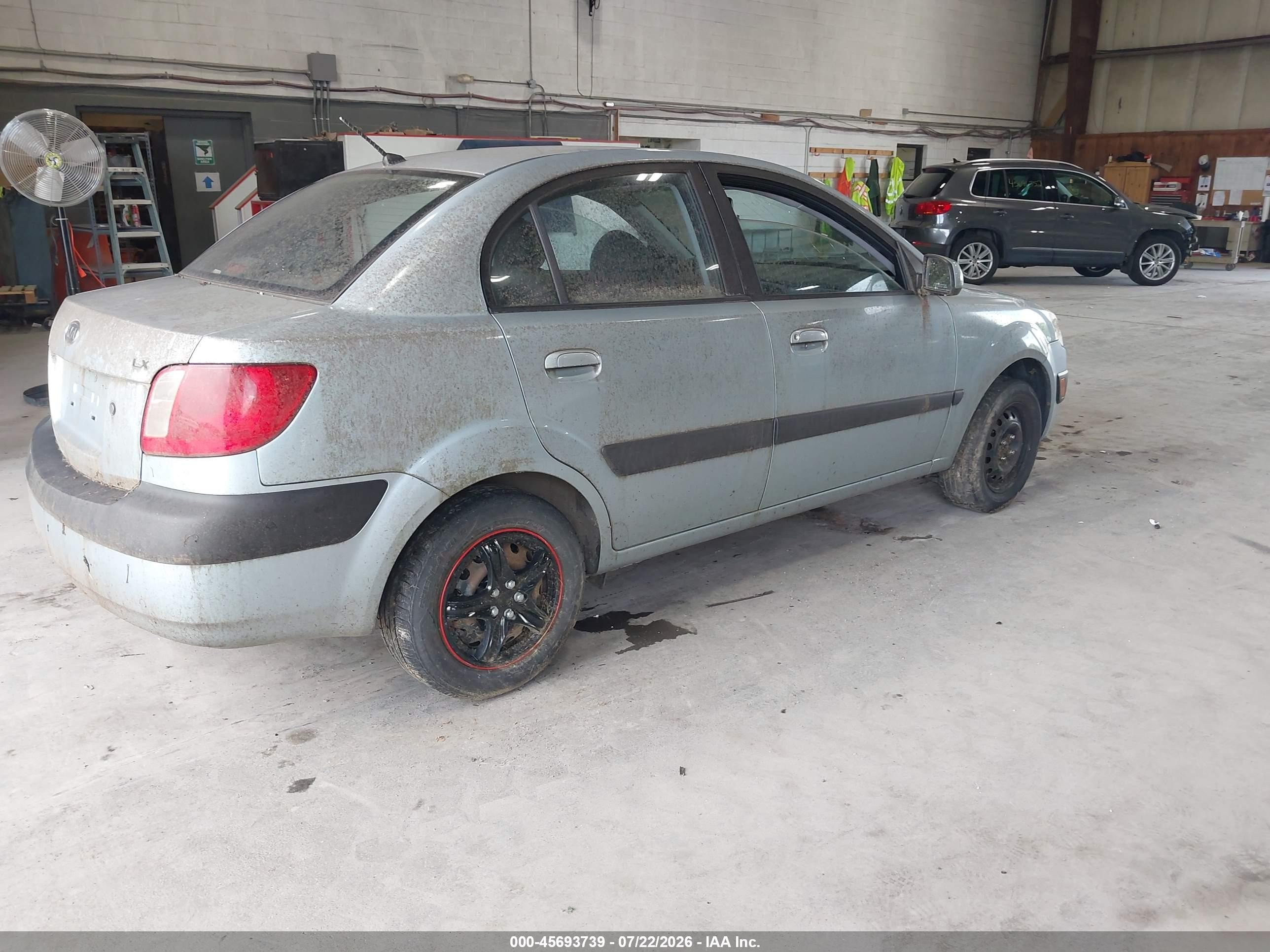 2007 Kia Rio Lx Gray vin: KNADE123076191455