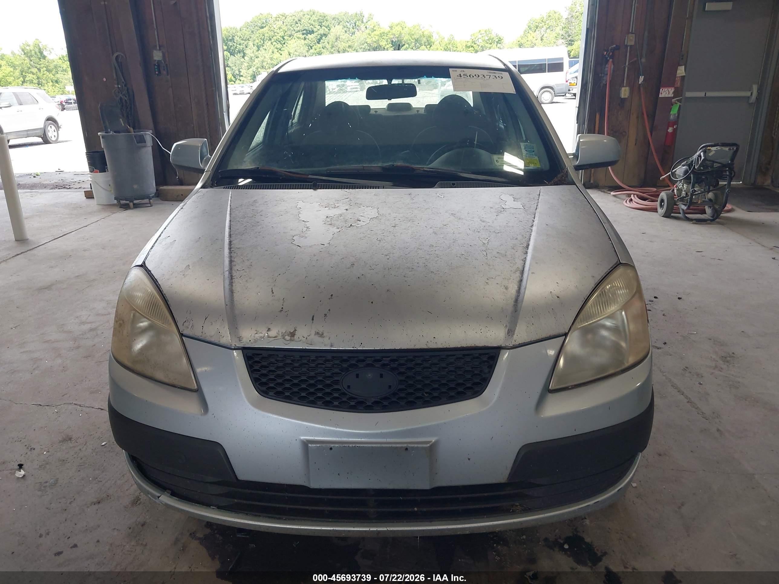2007 Kia Rio Lx Gray vin: KNADE123076191455