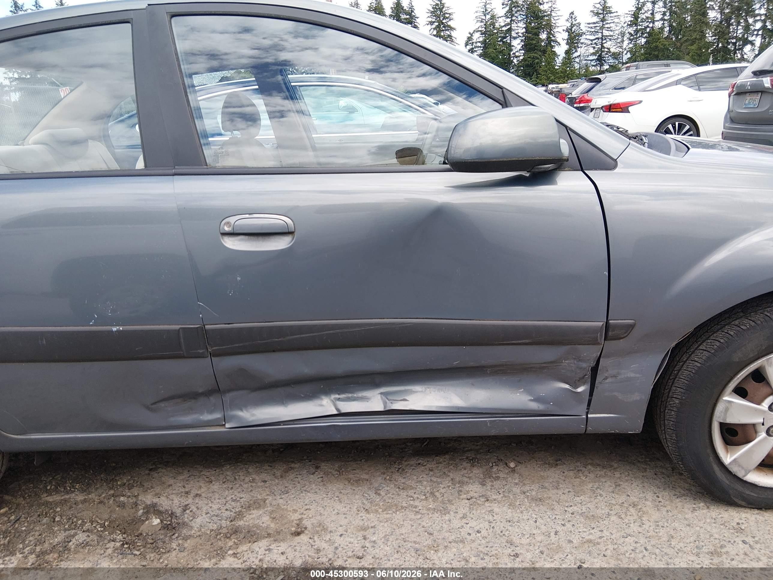 2007 Kia Rio Lx Gray vin: KNADE123076266011