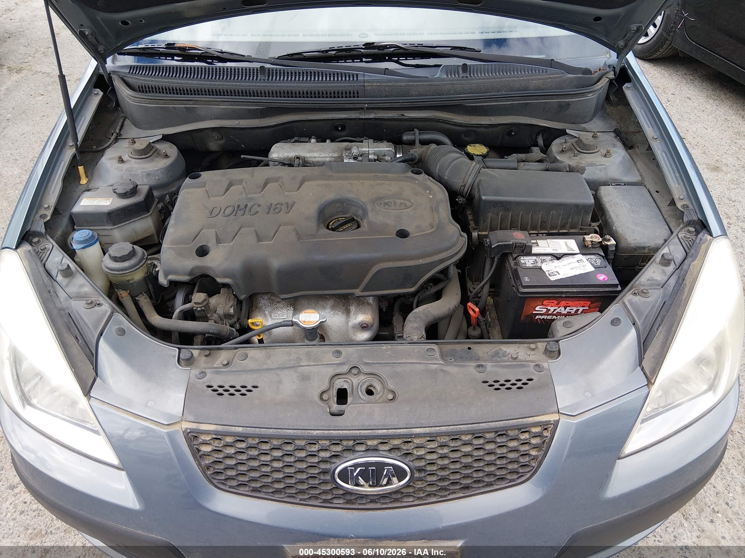2007 Kia Rio Lx Gray vin: KNADE123076266011