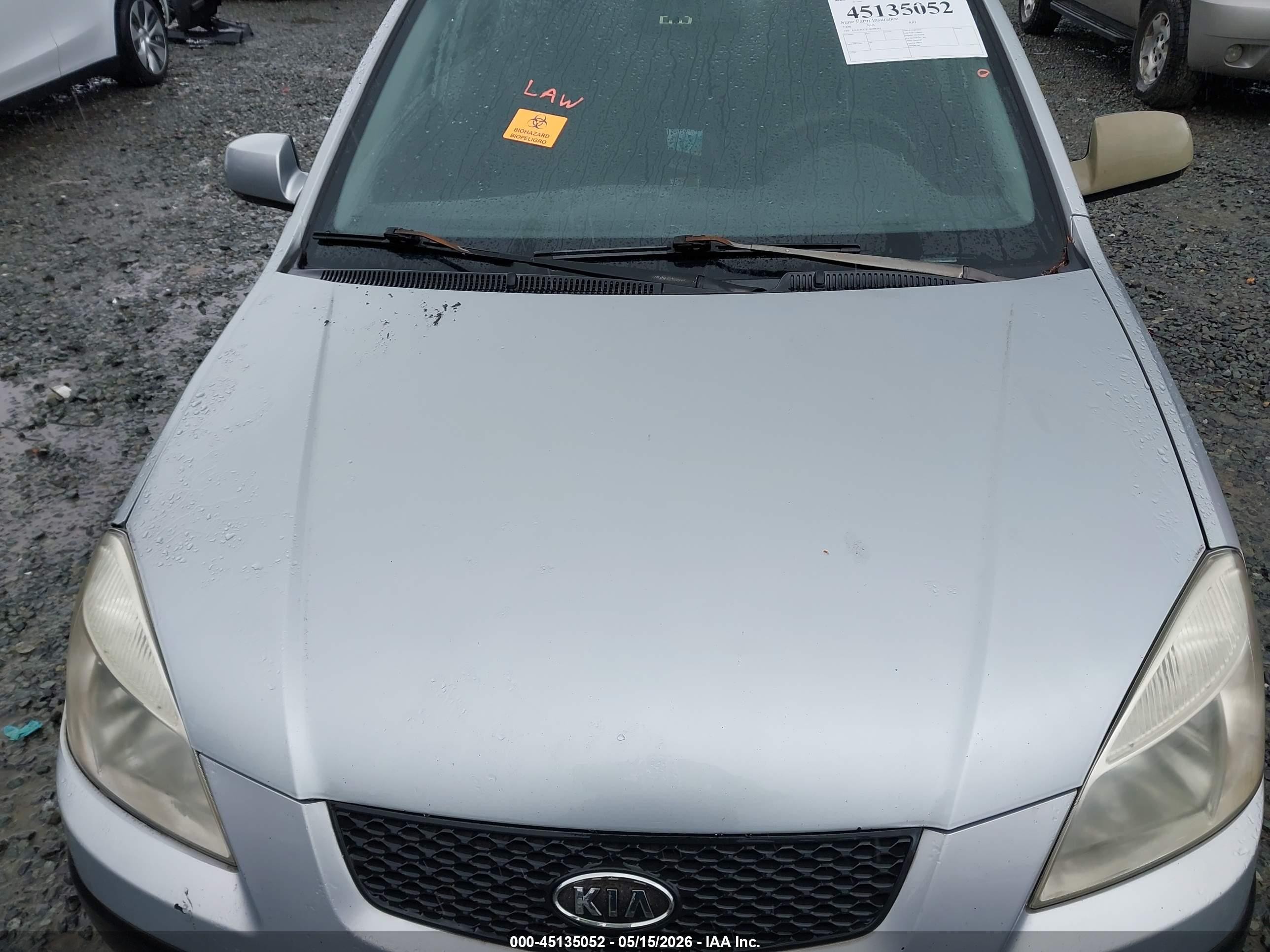 2006 Kia Rio Lx Серый vin: KNADE123166088365