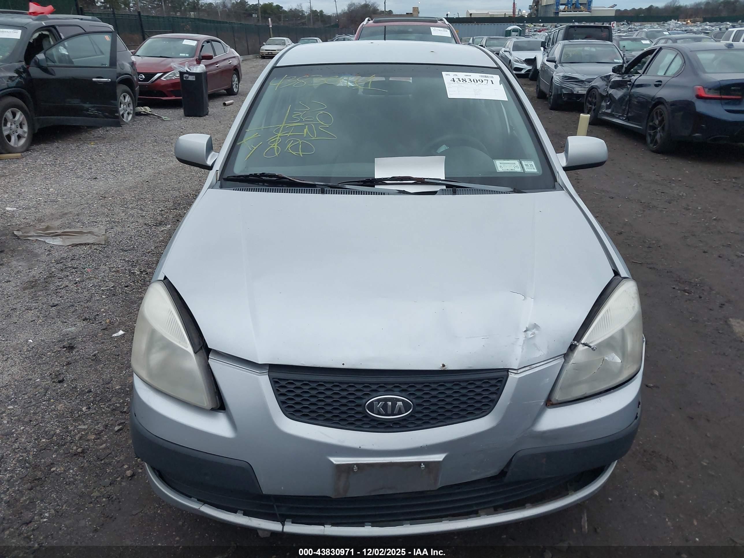 2007 Kia Rio Lx Silver vin: KNADE123176226987